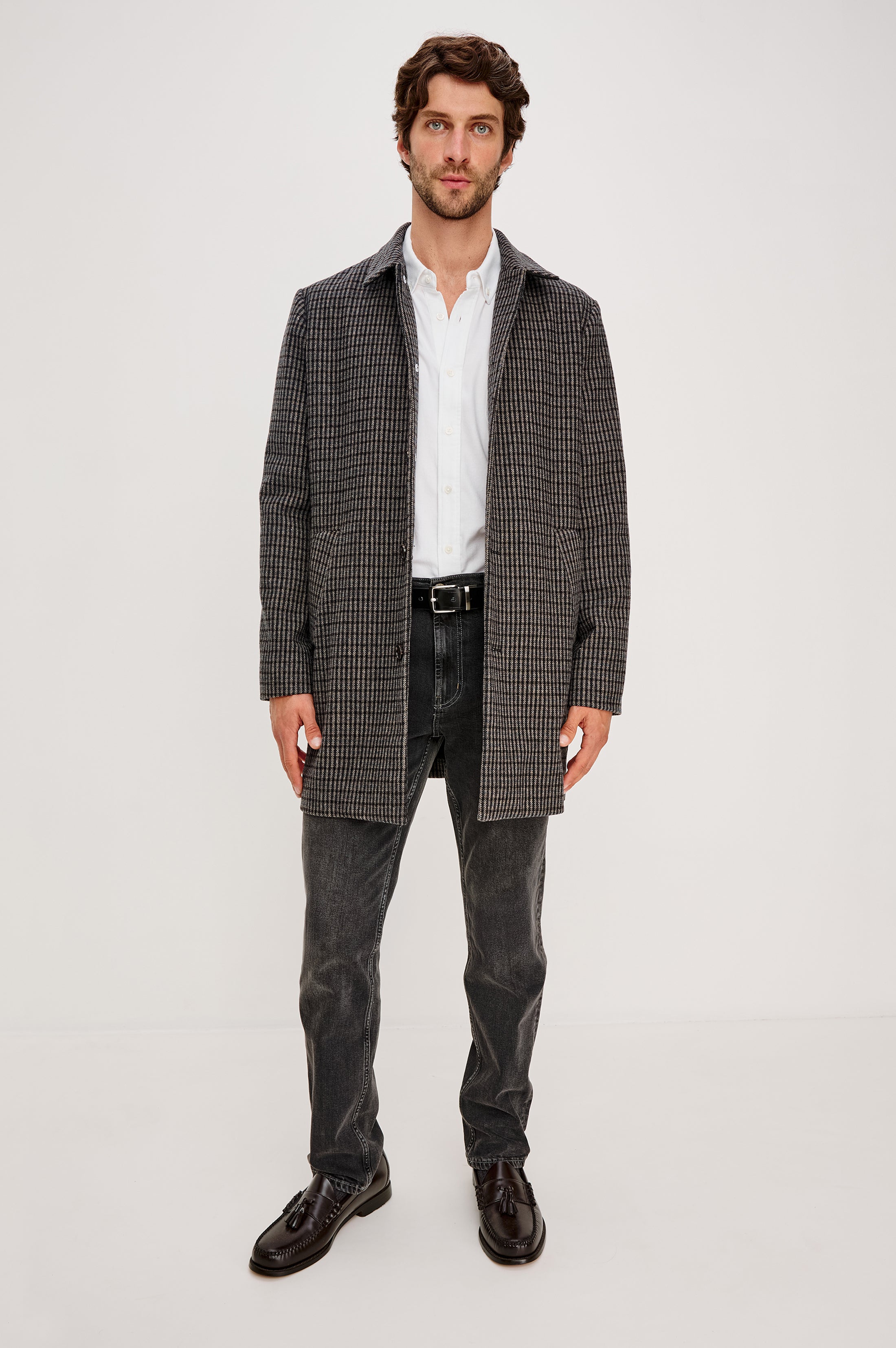 HOCKNEY OVERCOAT - GREY CHECK PLAID – Rails