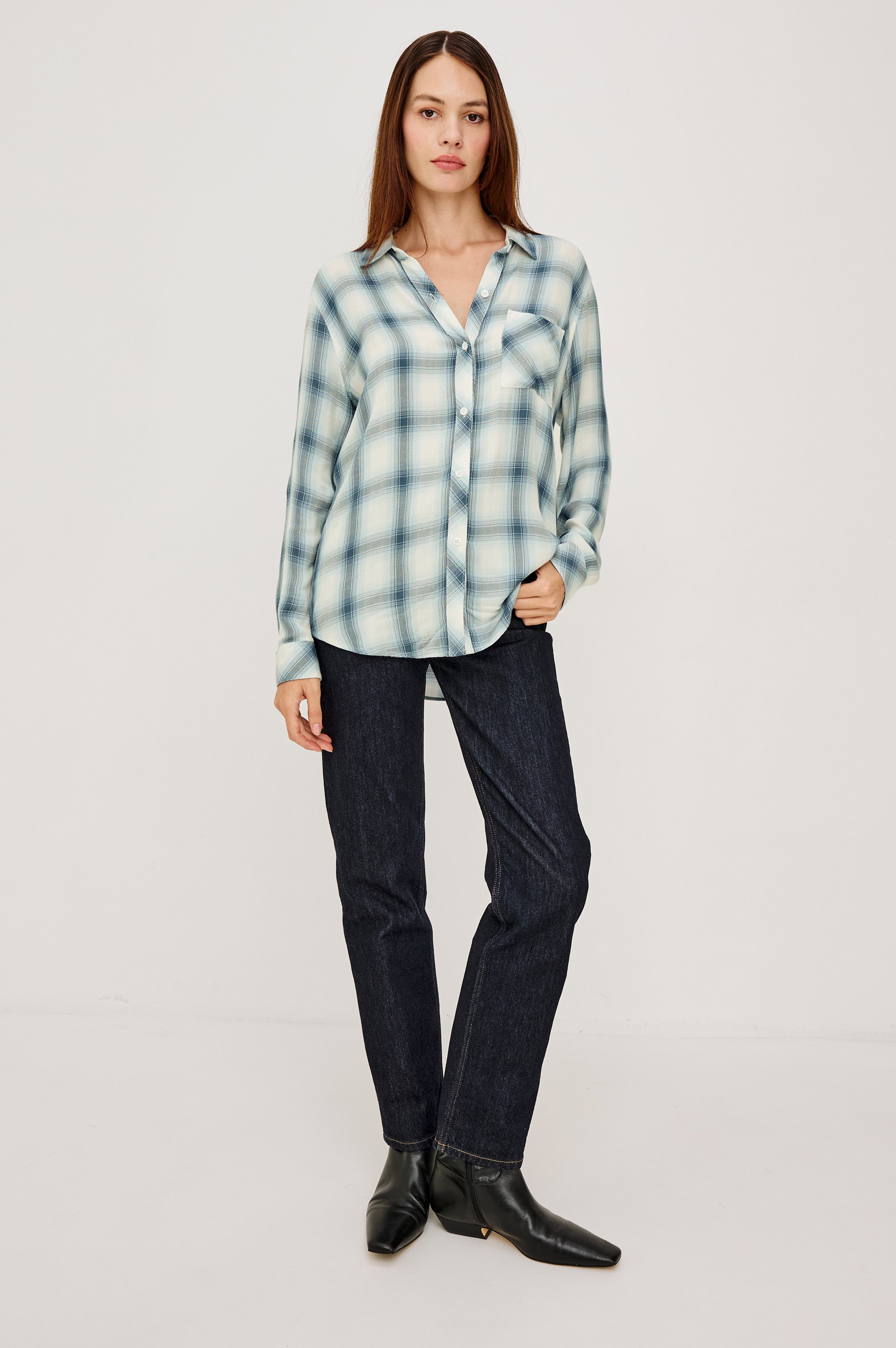 HUNTER SHIRT - IVORY OLIVE TEAL – Rails
