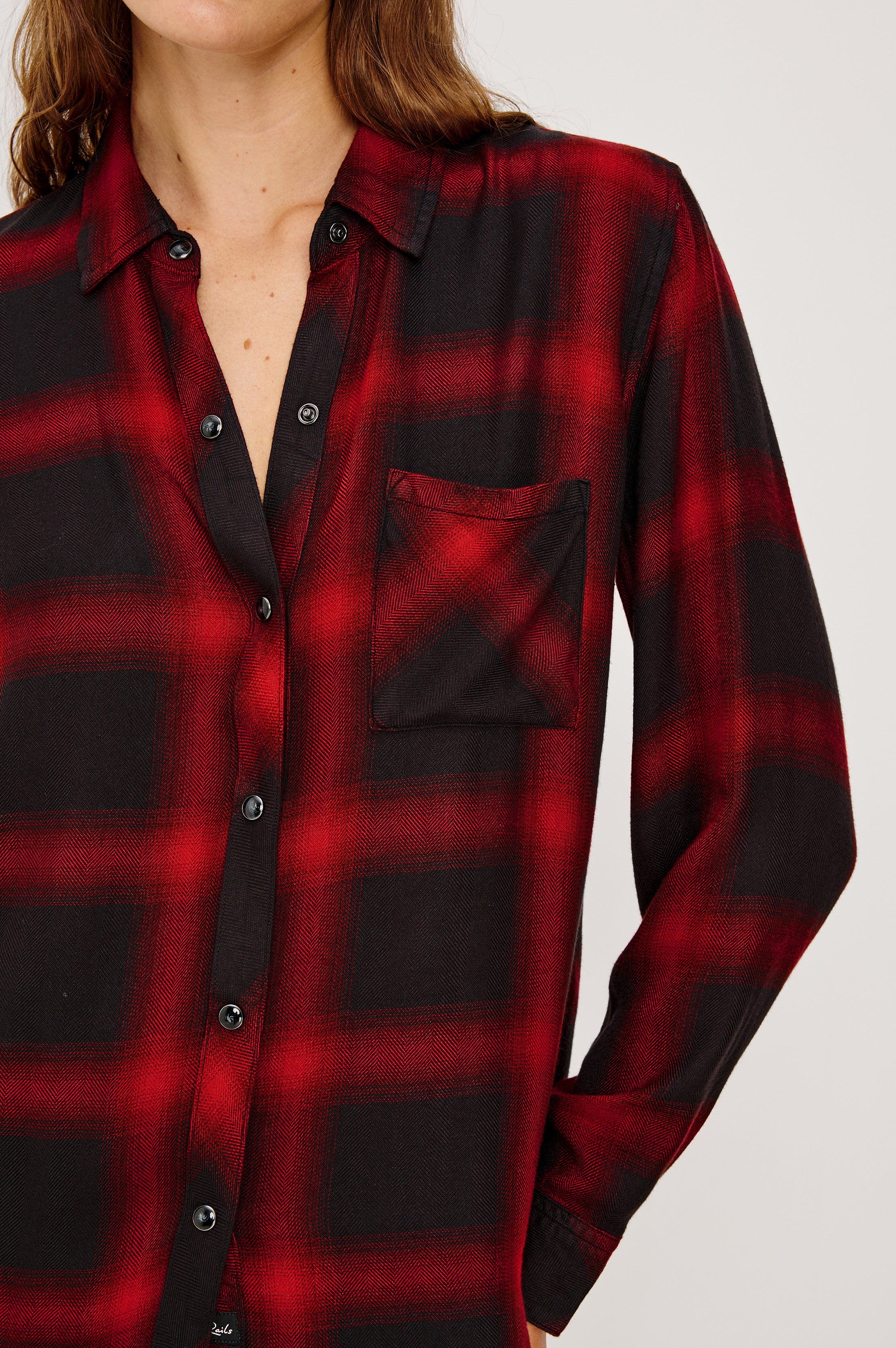 HUNTER SHIRT - DIFFUSED CARDINAL BLACK – Rails