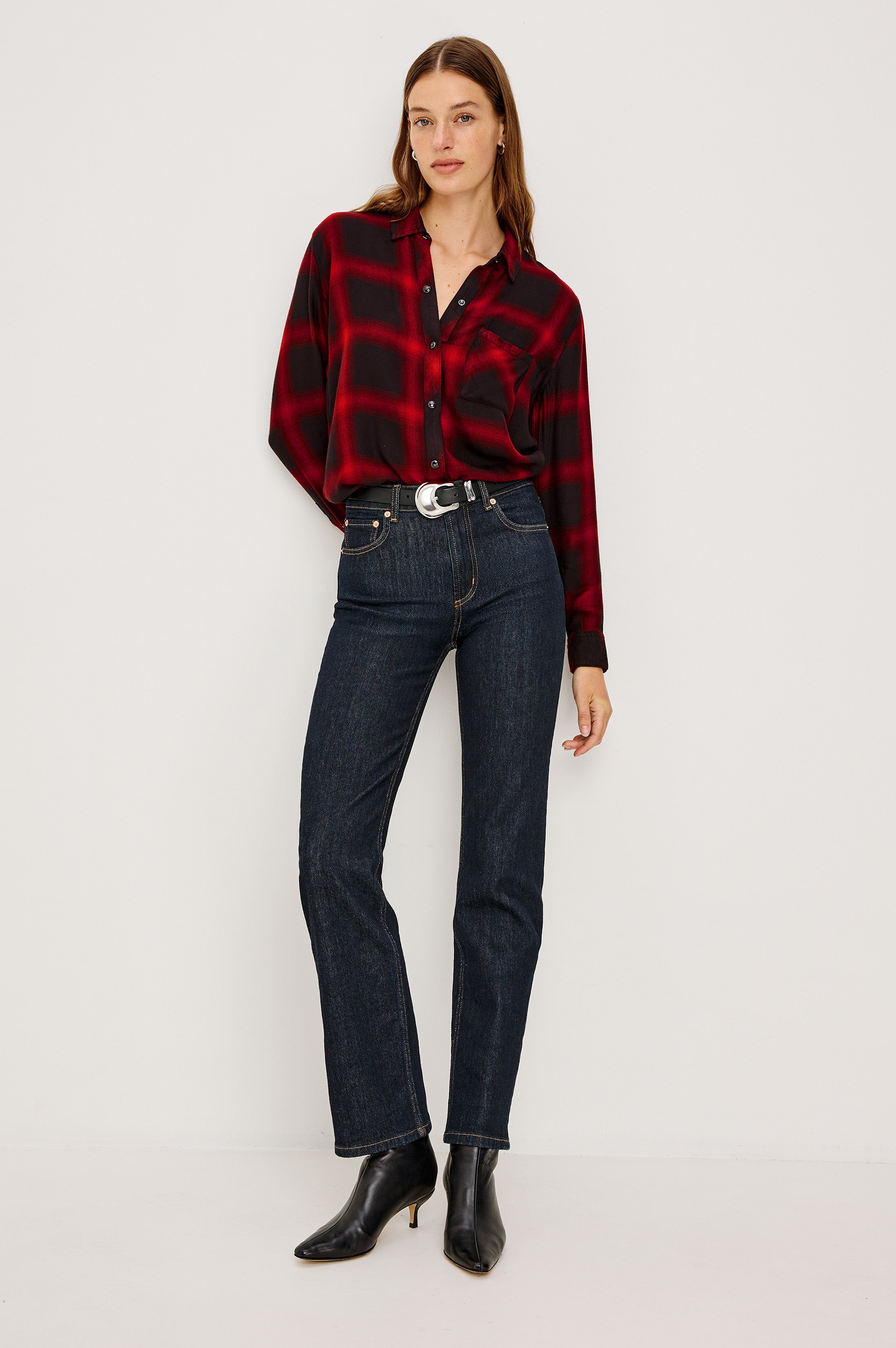 HUNTER SHIRT - DIFFUSED CARDINAL BLACK – Rails