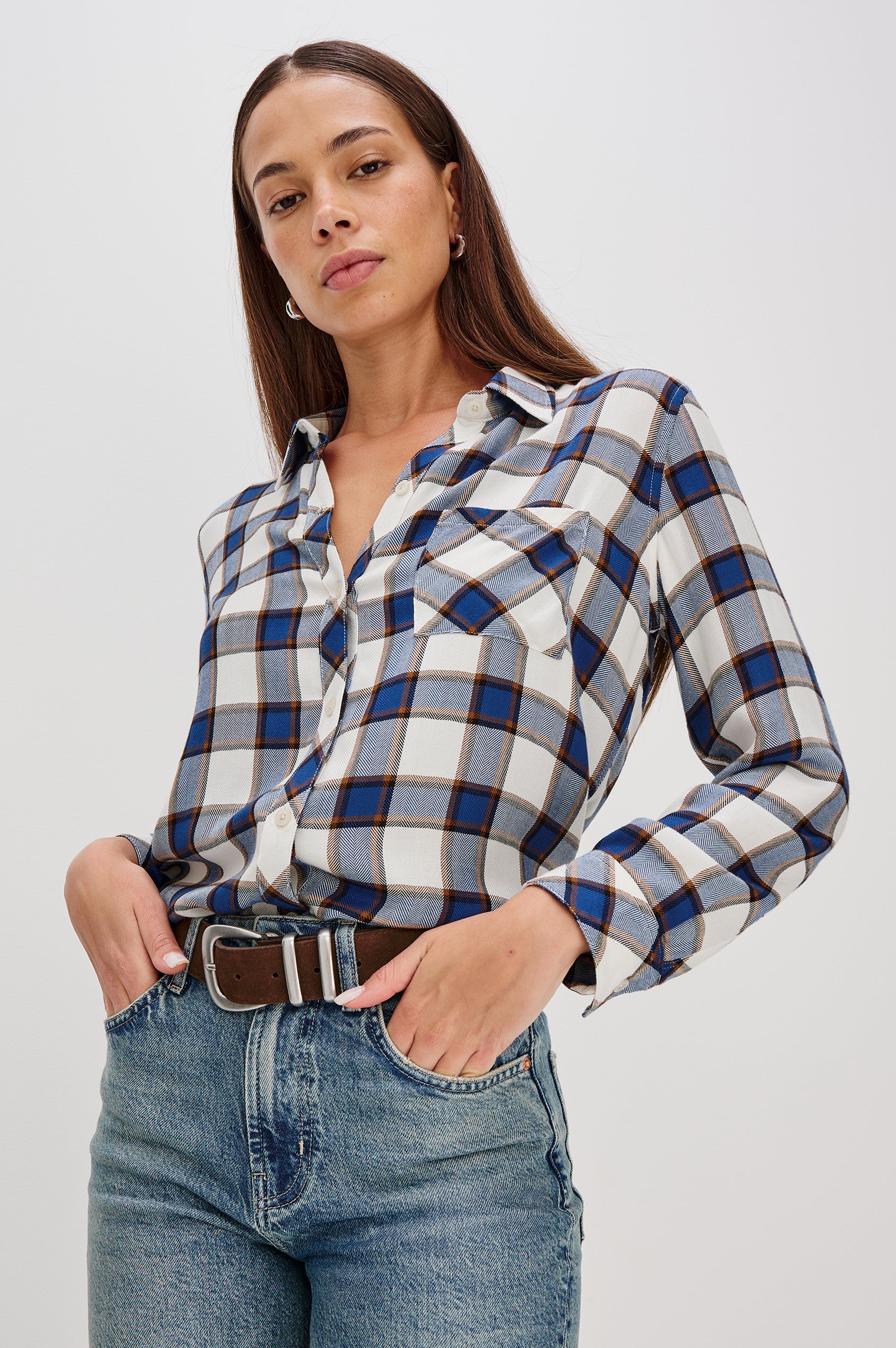 Hunter Shirt in Golden Cobalt Hunter Shirt in Golden Cobalt