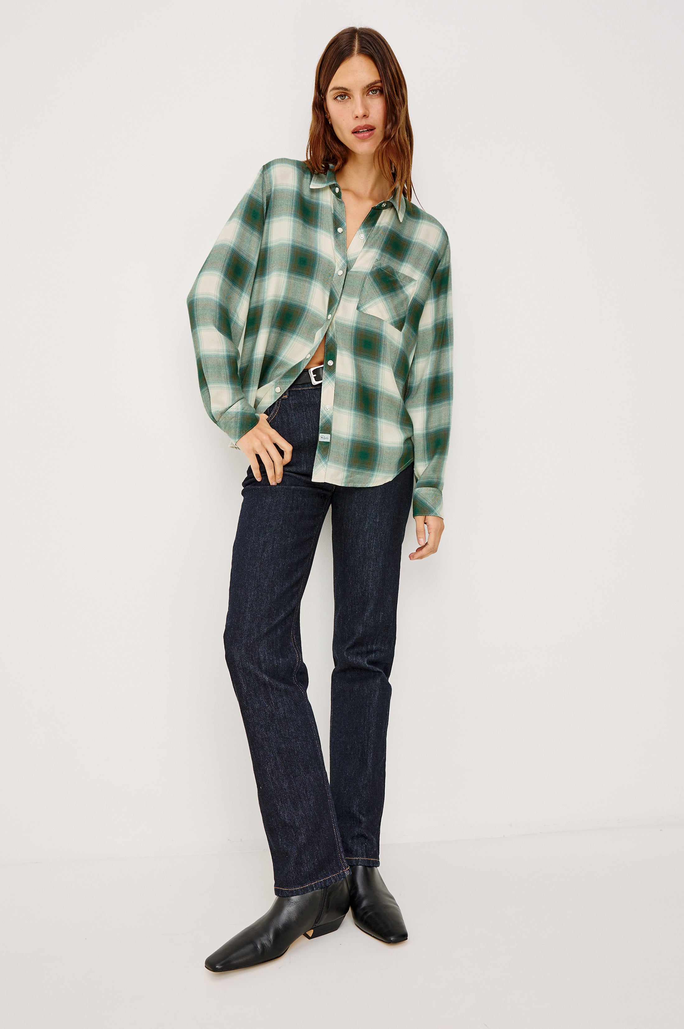 HUNTER SHIRT - IVORY OLIVE TEAL – Rails