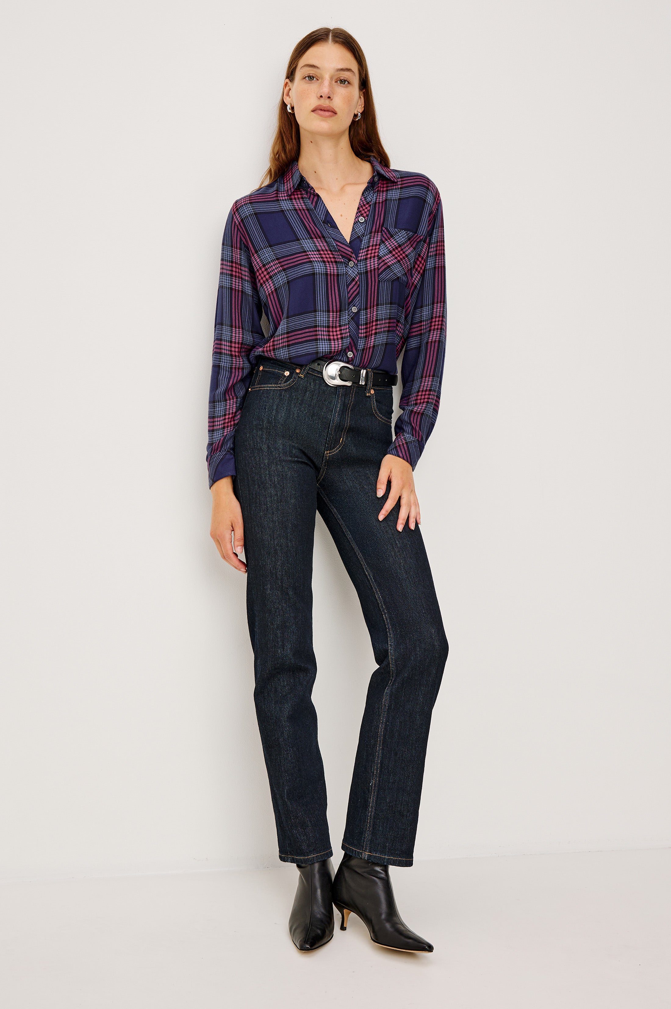 HUNTER SHIRT - NAVY ROSE ASTOR – Rails