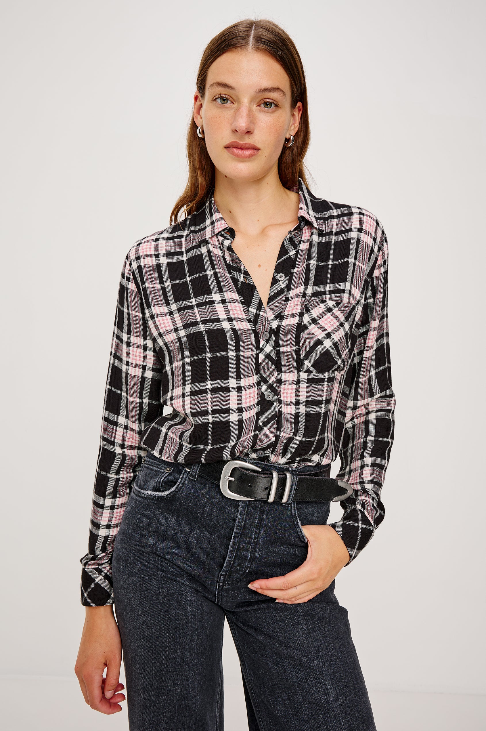 HUNTER SHIRT - ONYX ROSE GOLD LUREX Rails HUNTER SHIRT - ONYX ROSE GOLD LUREX Rails
