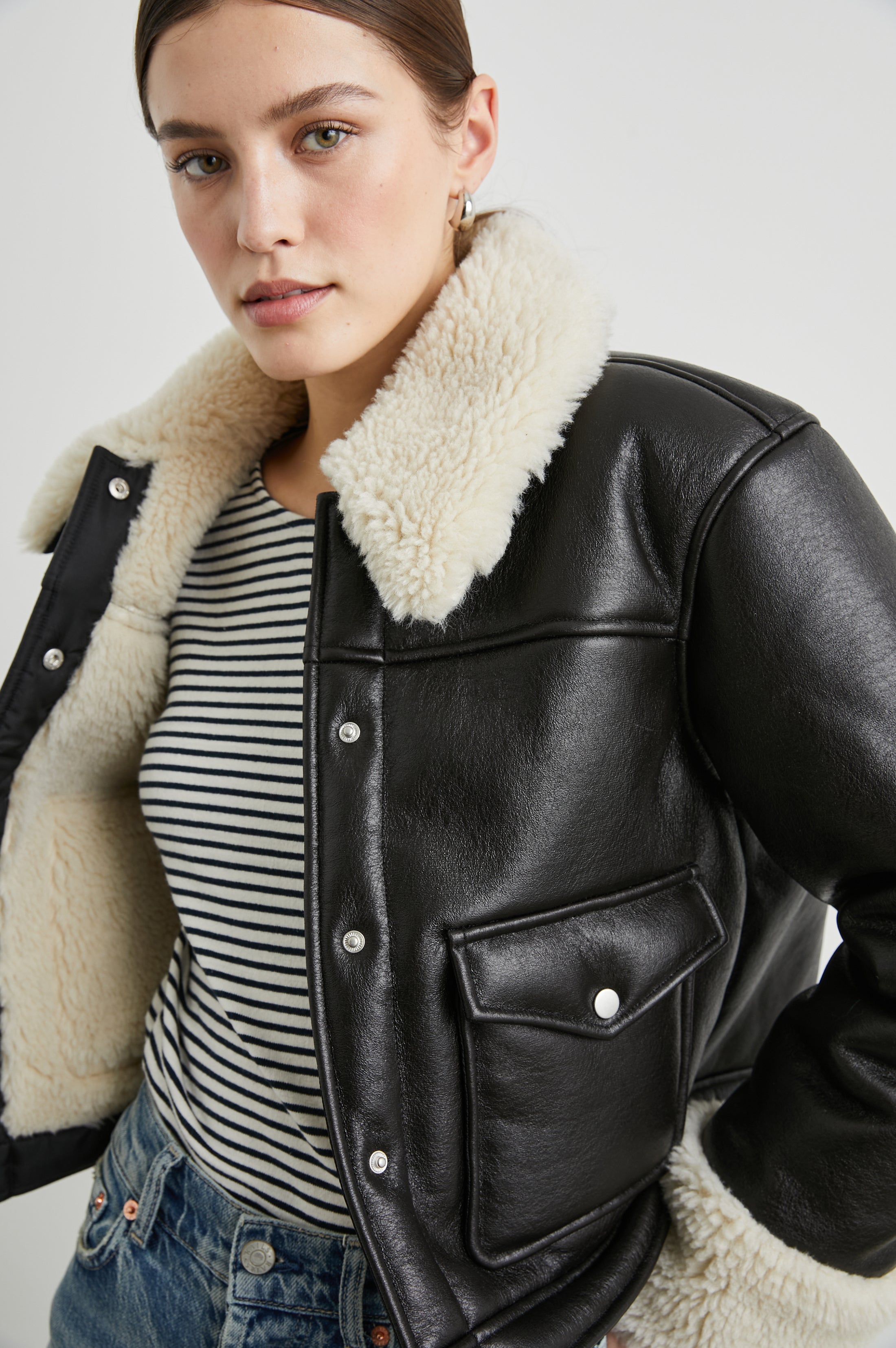 IMANI JACKET - BLACK IVORY – Rails
