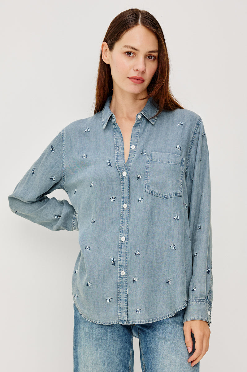 INGRID SHIRT - BLUE BLOSSOMS – Rails