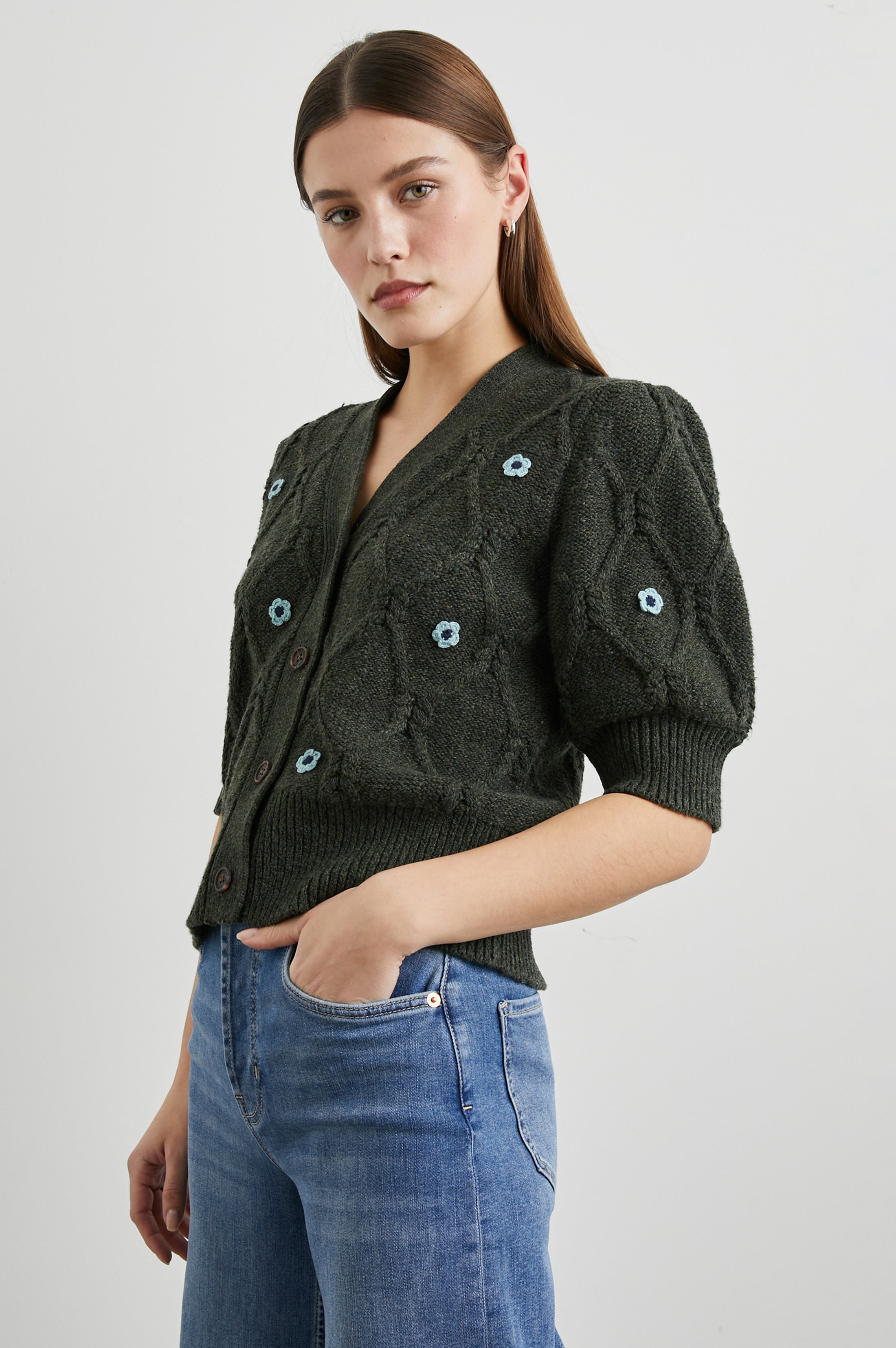 ISLA CARDIGAN - FOREST DAISIES – Rails
