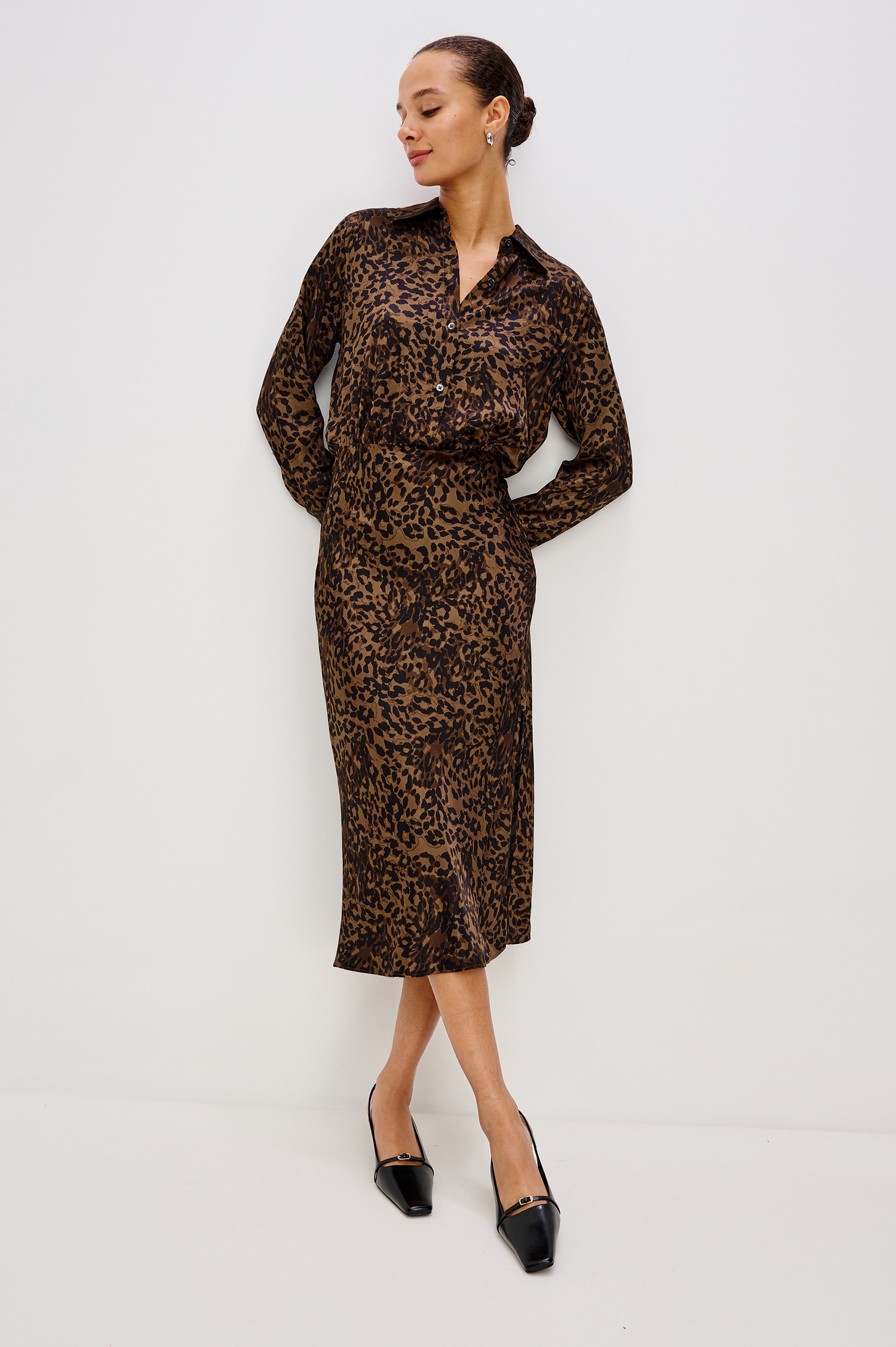 JAZLYN DRESS - GINGER SPOTTED – Rails