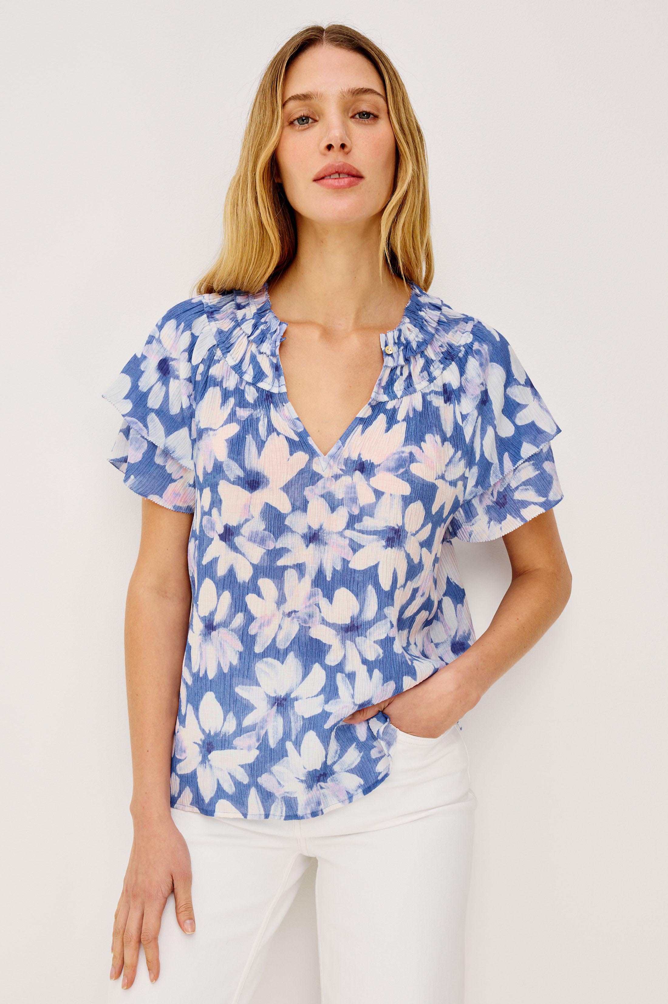 KAMILA TOP - BLUE AMARANTH – Rails