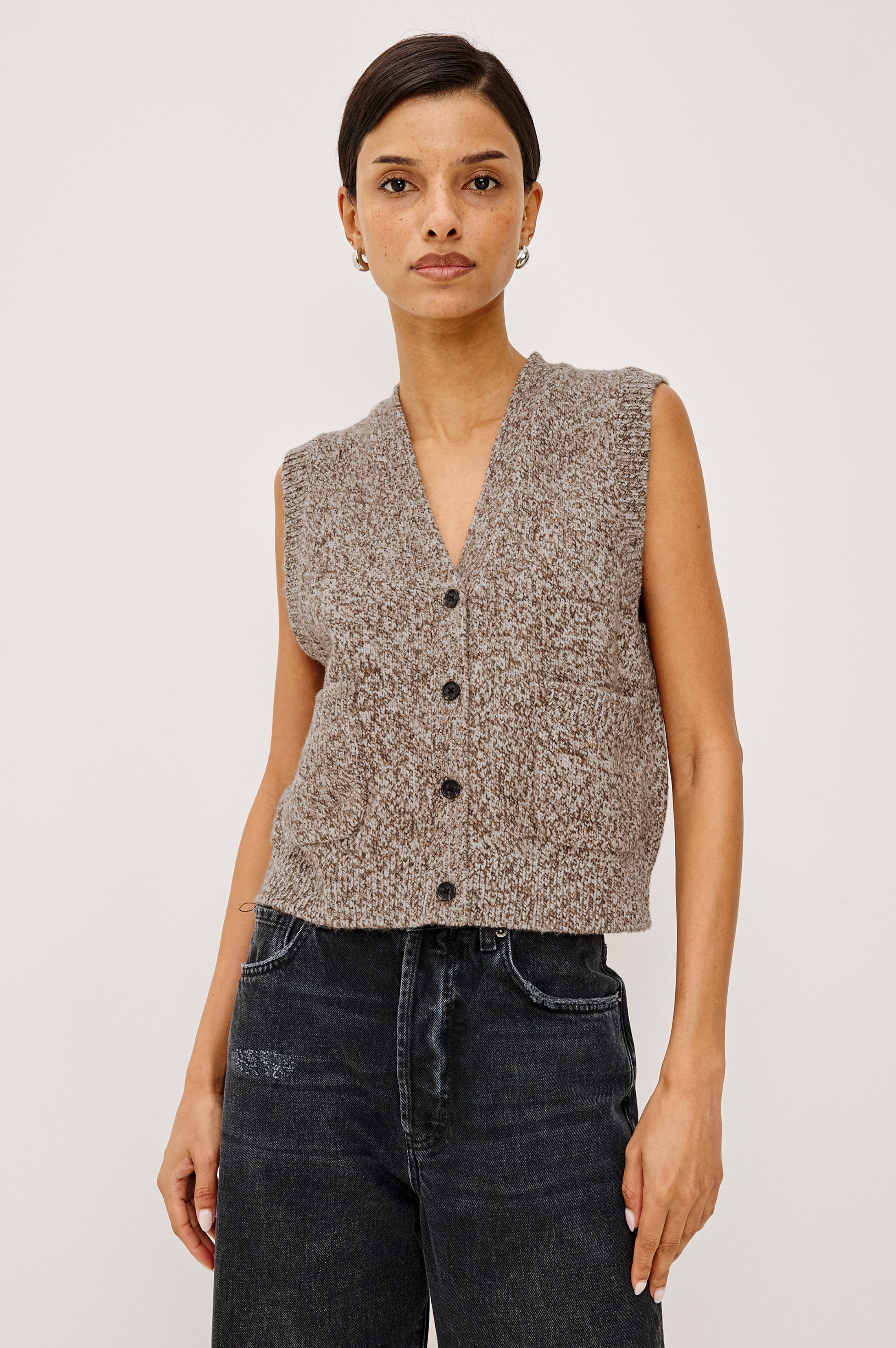 KASMIR VEST - BROWN MELANGE – Rails
