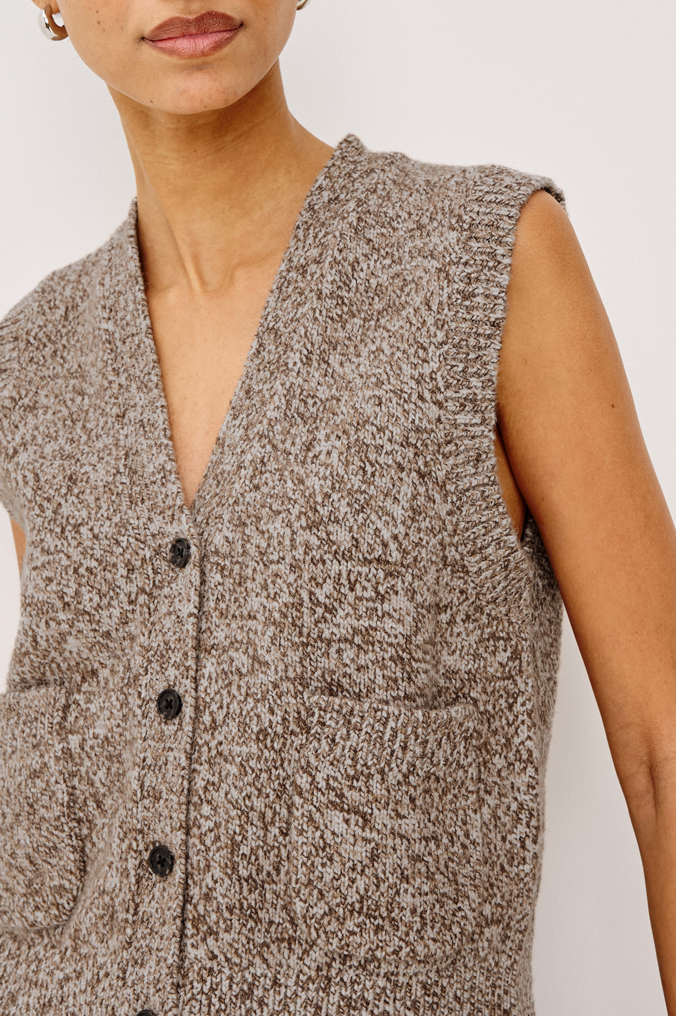 美品✨ dium. melange summer knit vest KASMIR VEST - BROWN MELANGE – Rails