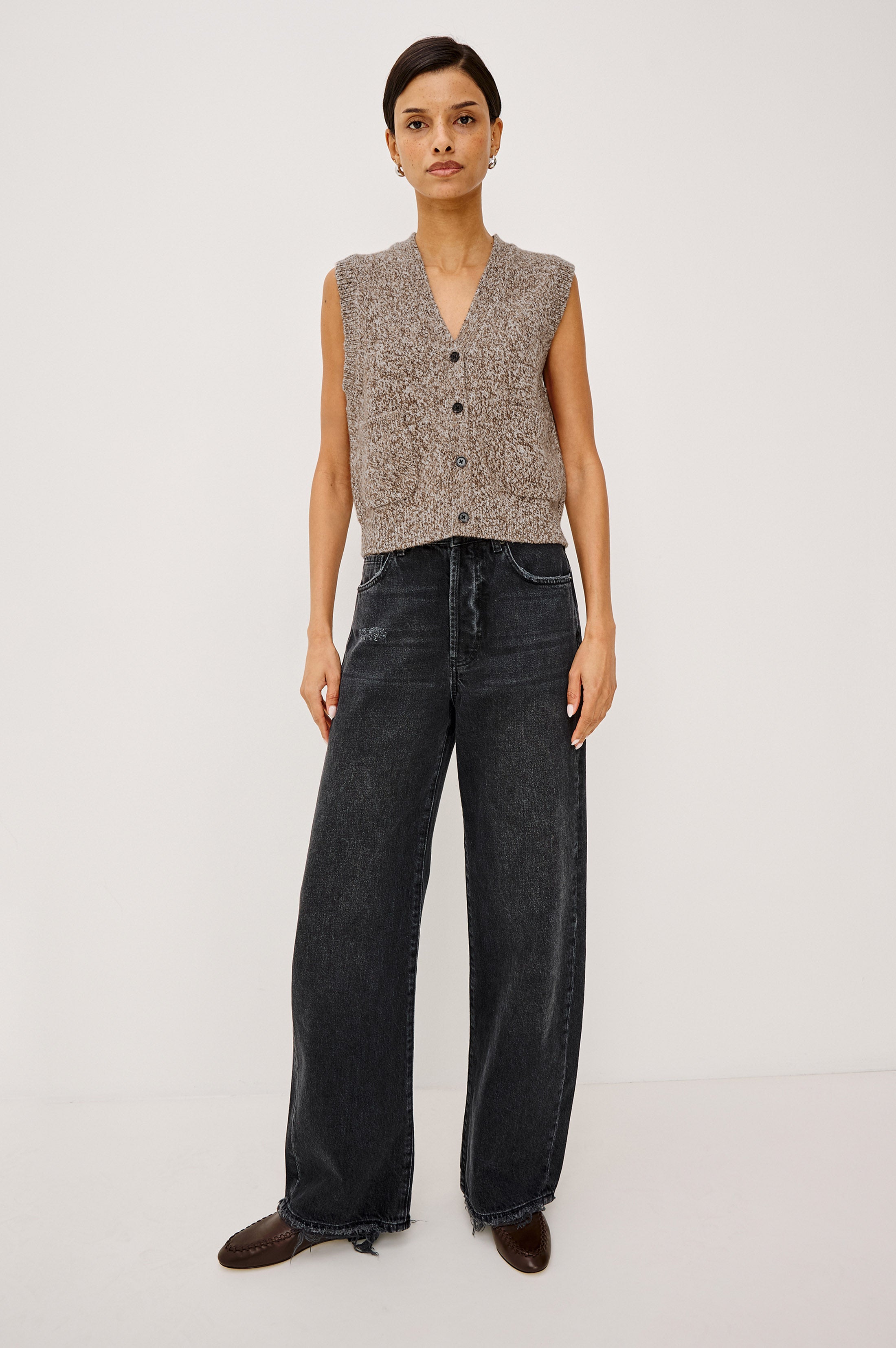 KASMIR VEST - BROWN MELANGE – Rails