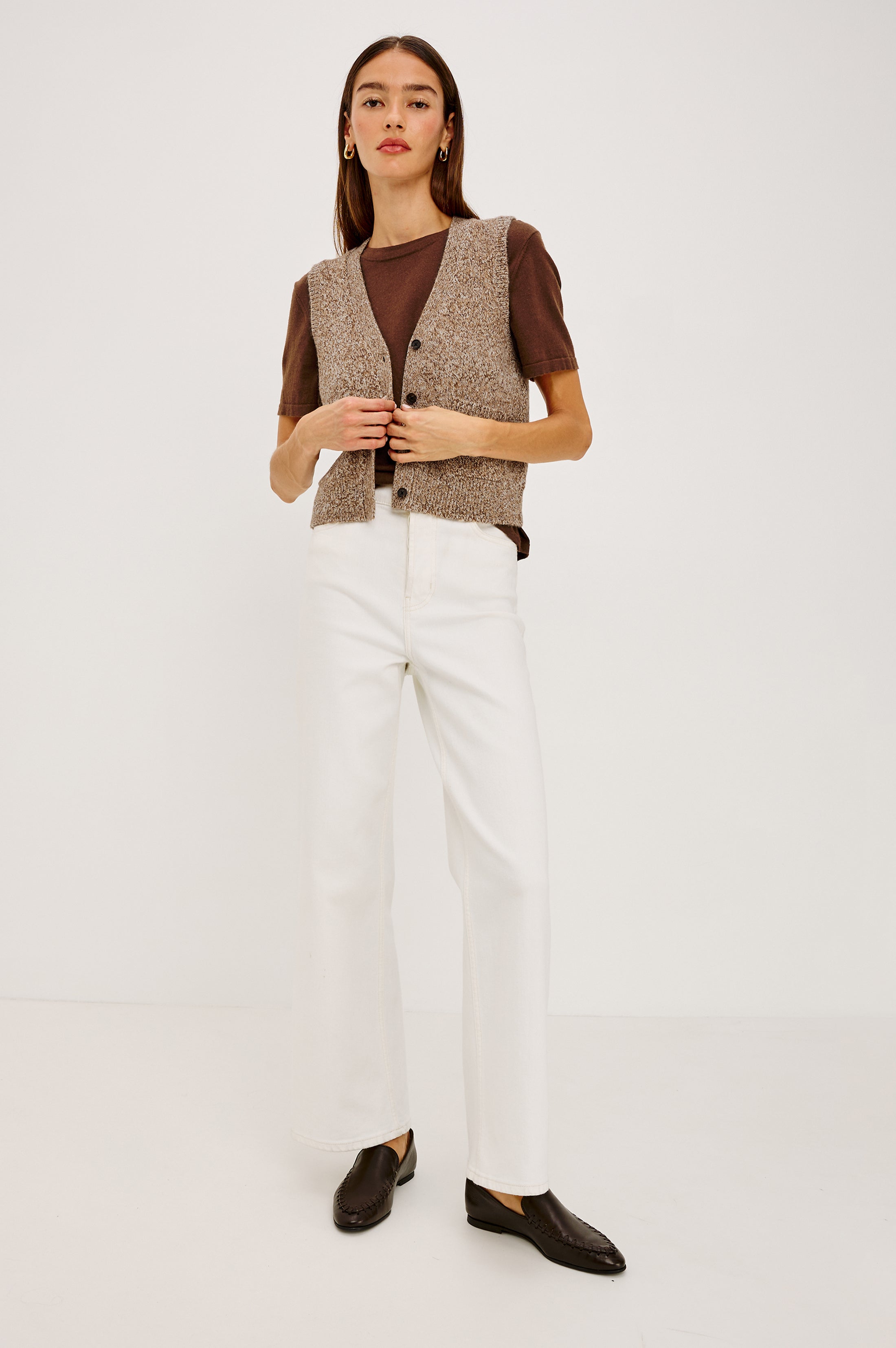KASMIR VEST - BROWN MELANGE – Rails