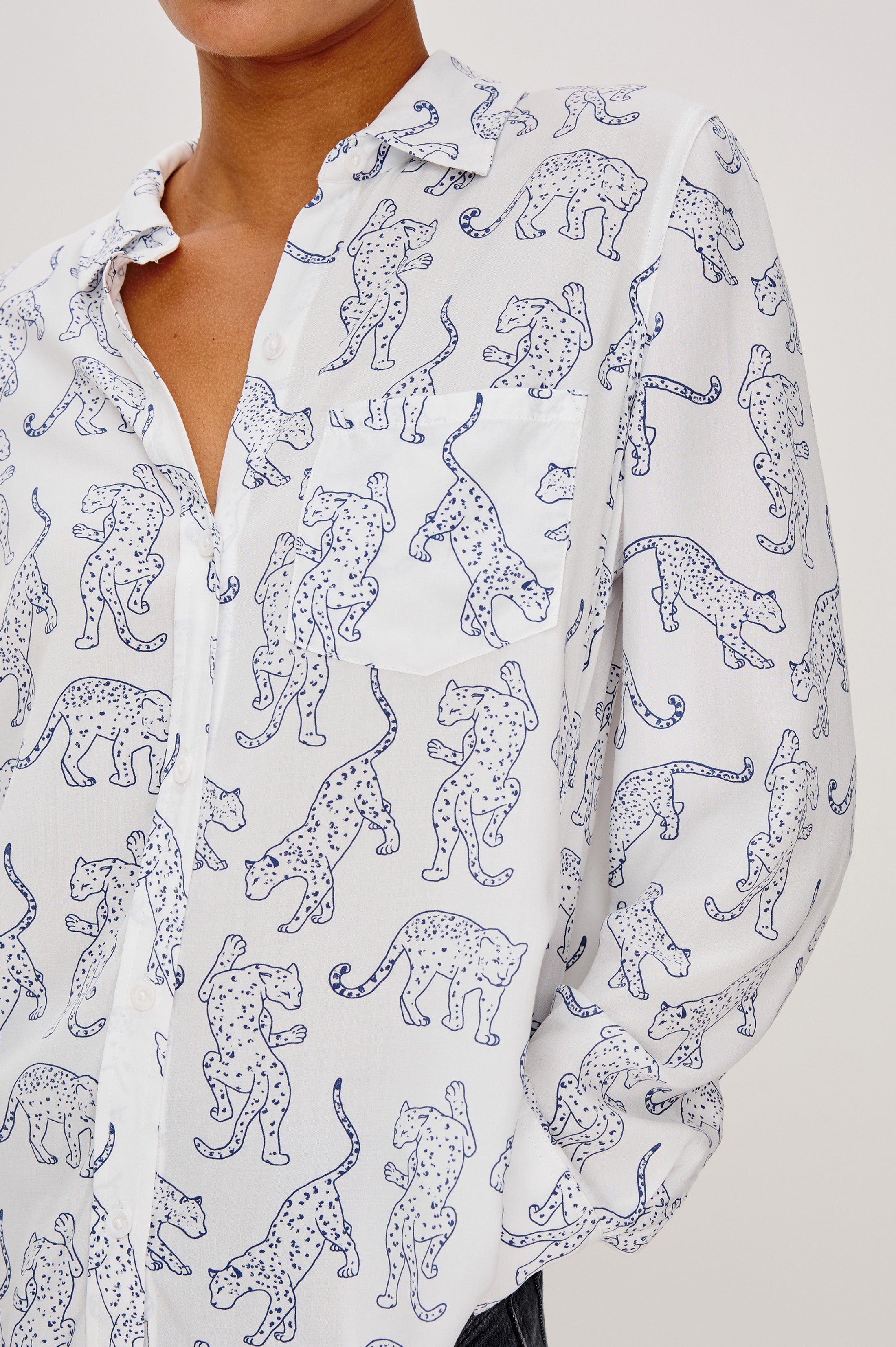 KATHRYN SHIRT - COBALT JAGUAR – Rails