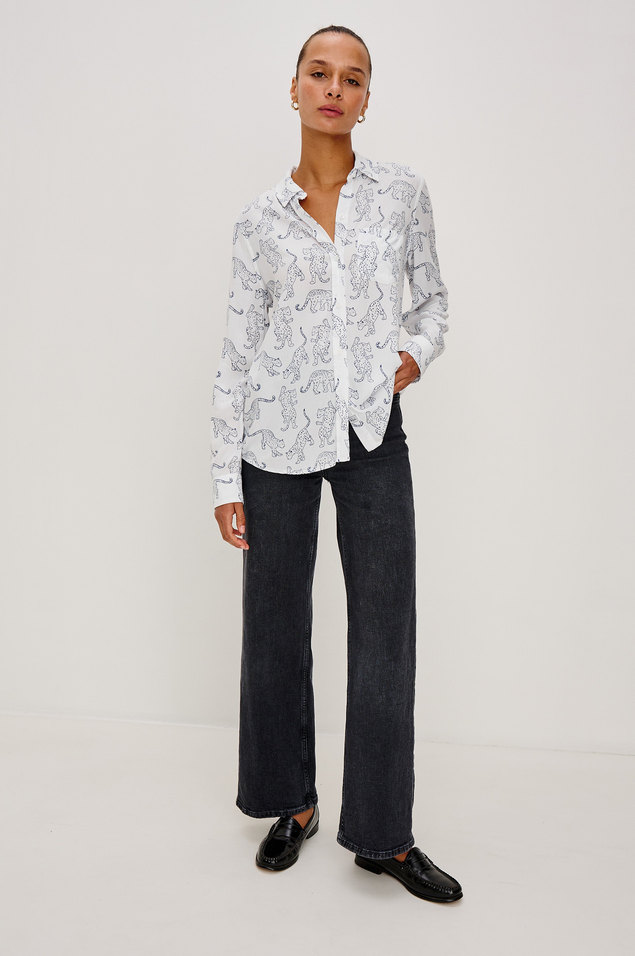 KATHRYN SHIRT - COBALT JAGUAR – Rails
