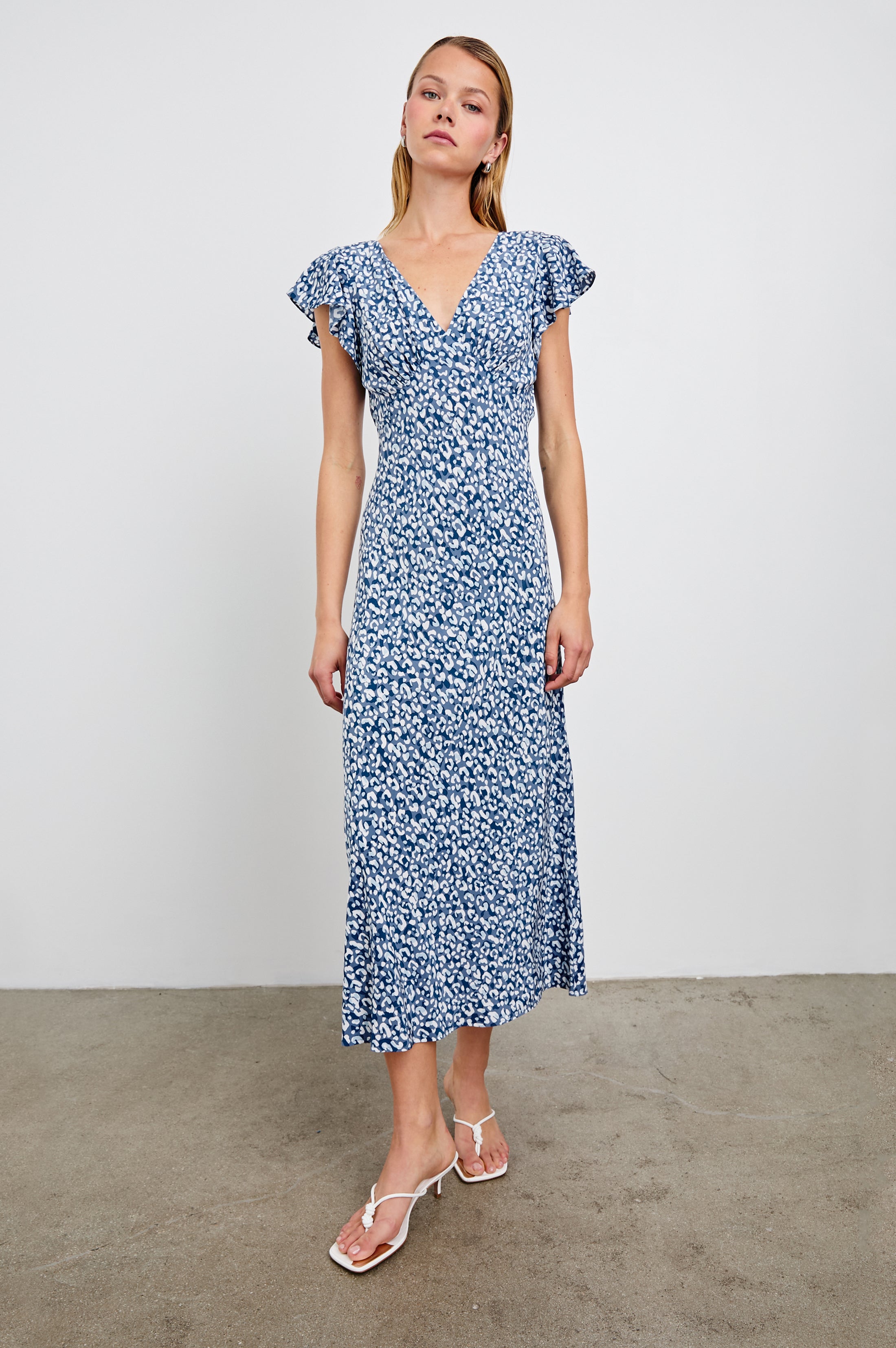 KENZ DRESS - BLUE MIXED CHEETAH – Rails