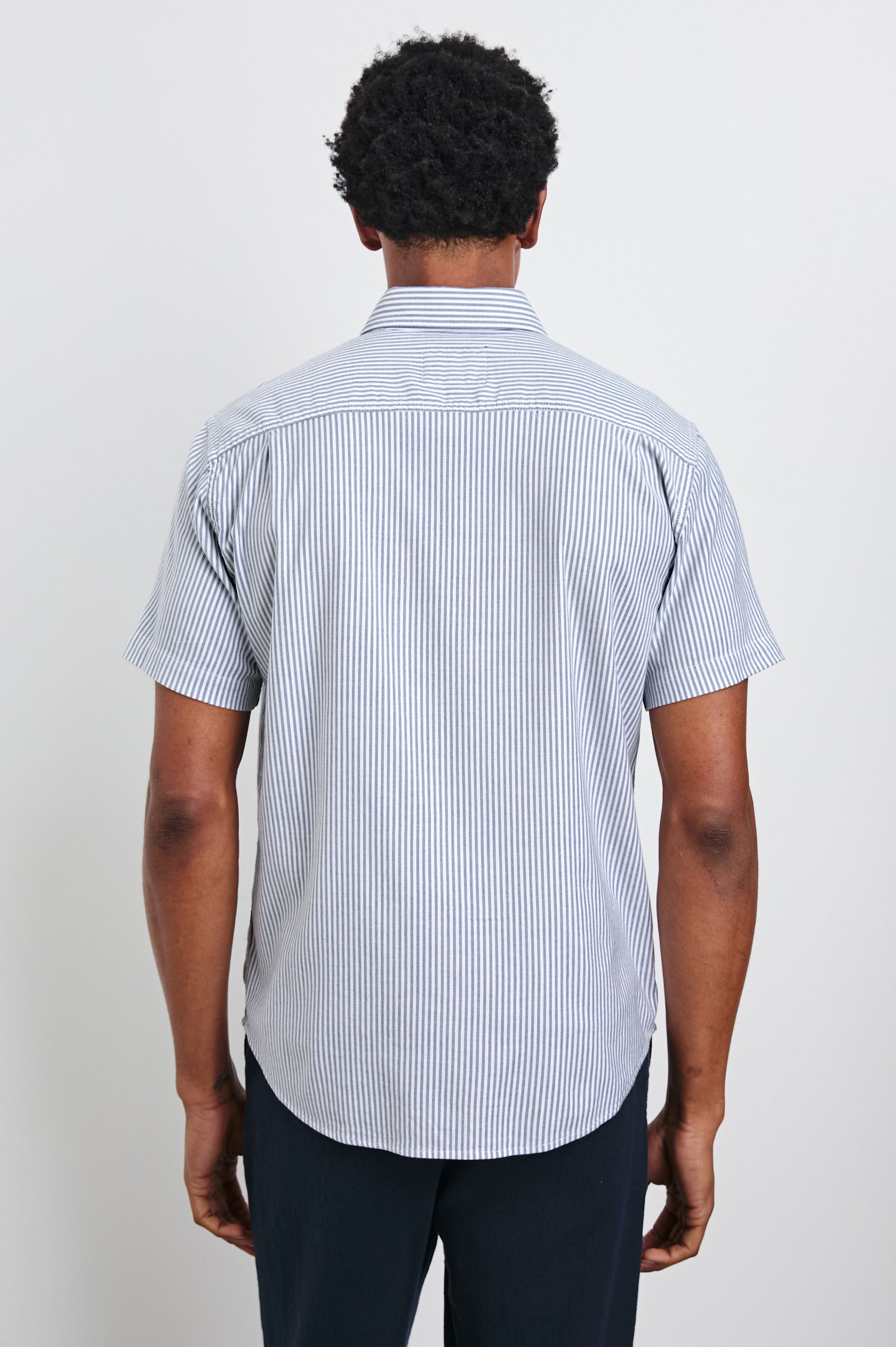 KIEREN SHIRT - BLUE WHITE STRIPE