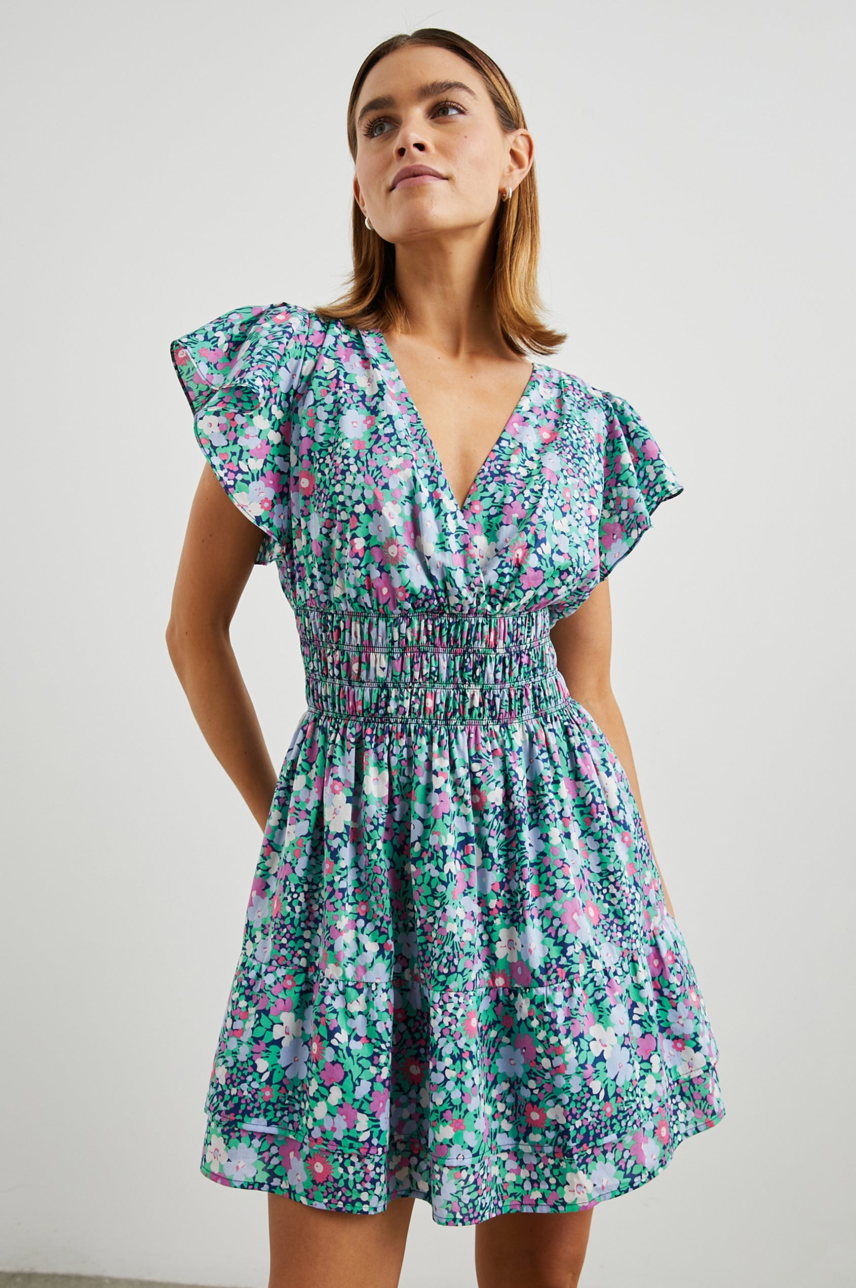 KIMORA DRESS - NAVY LEILANI FLORAL Rails KIMORA DRESS - NAVY LEILANI FLORAL Rails