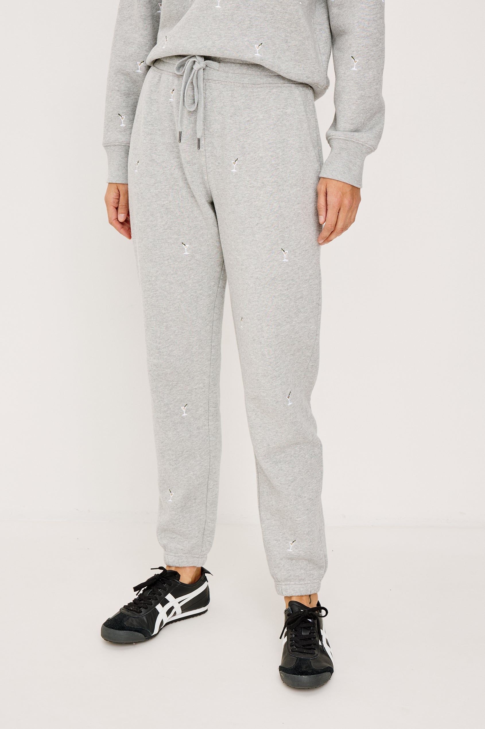 KINGSTON SWEATPANT - HEATHER GREY MARTINI EMBROIDERY