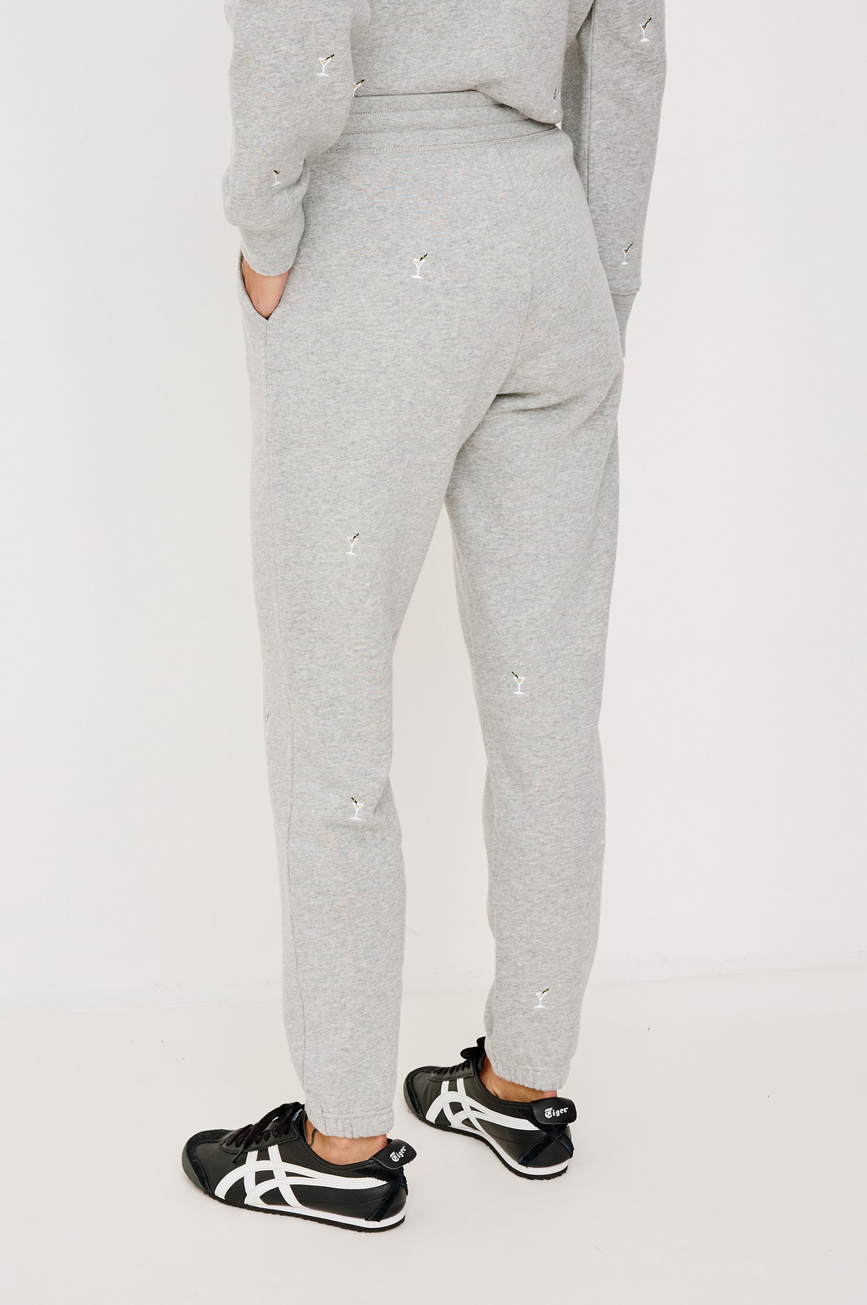 KINGSTON SWEATPANT - HEATHER GREY MARTINI EMBROIDERY