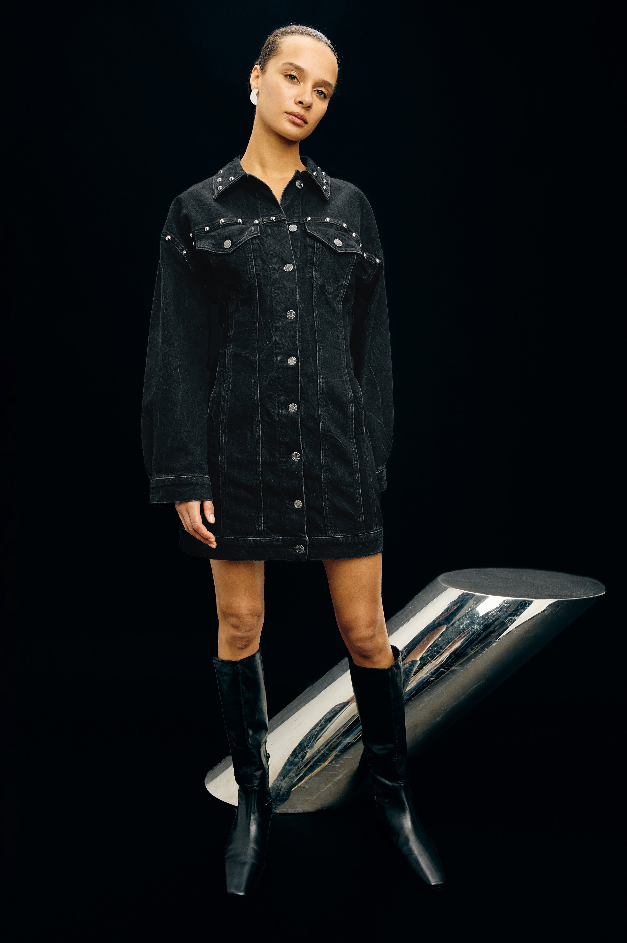 LADERA DRESS - BLACK STONE STUDDED – Rails