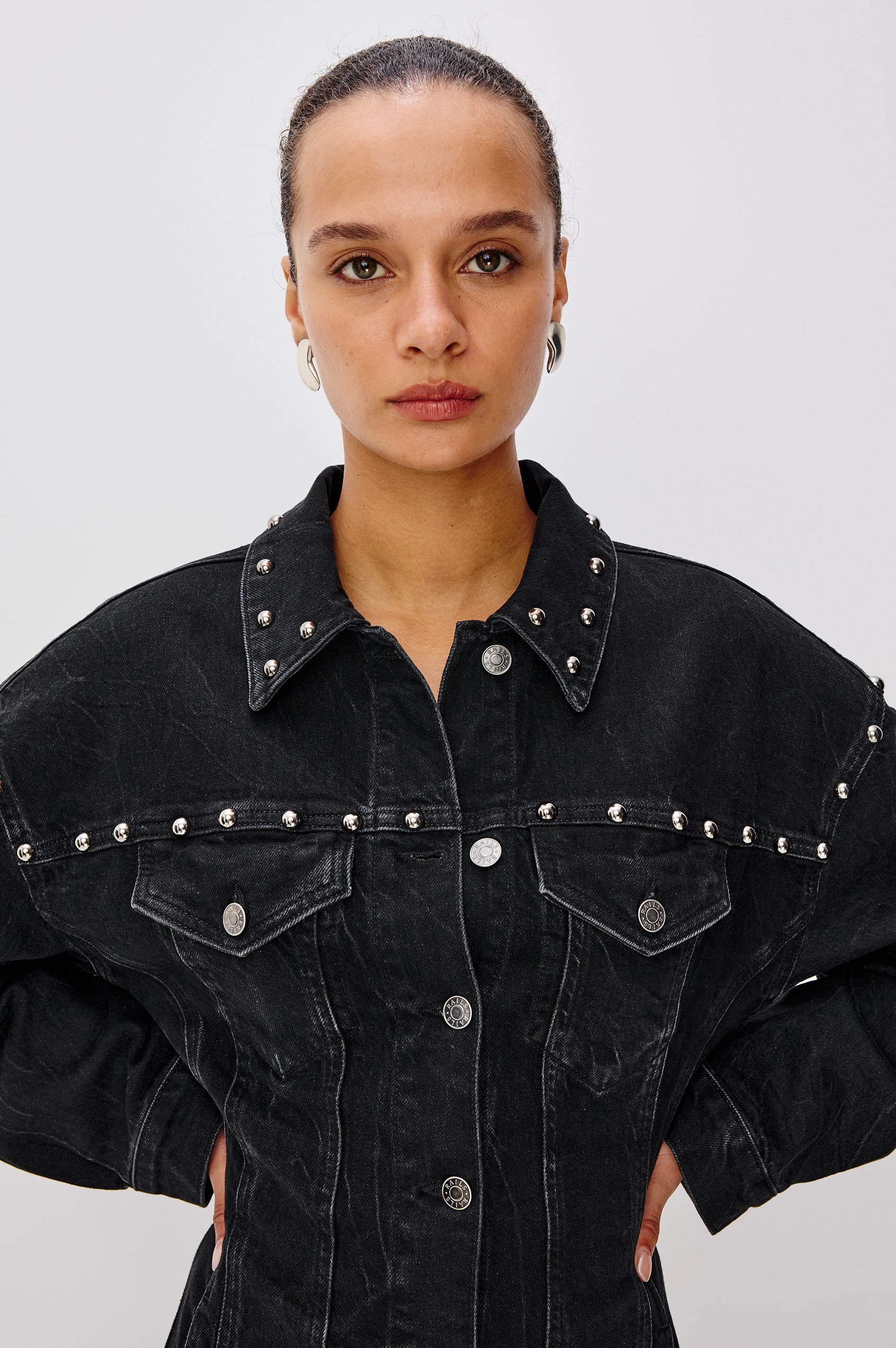LADERA DRESS - BLACK STONE STUDDED Rails LADERA DRESS - BLACK STONE STUDDED Rails