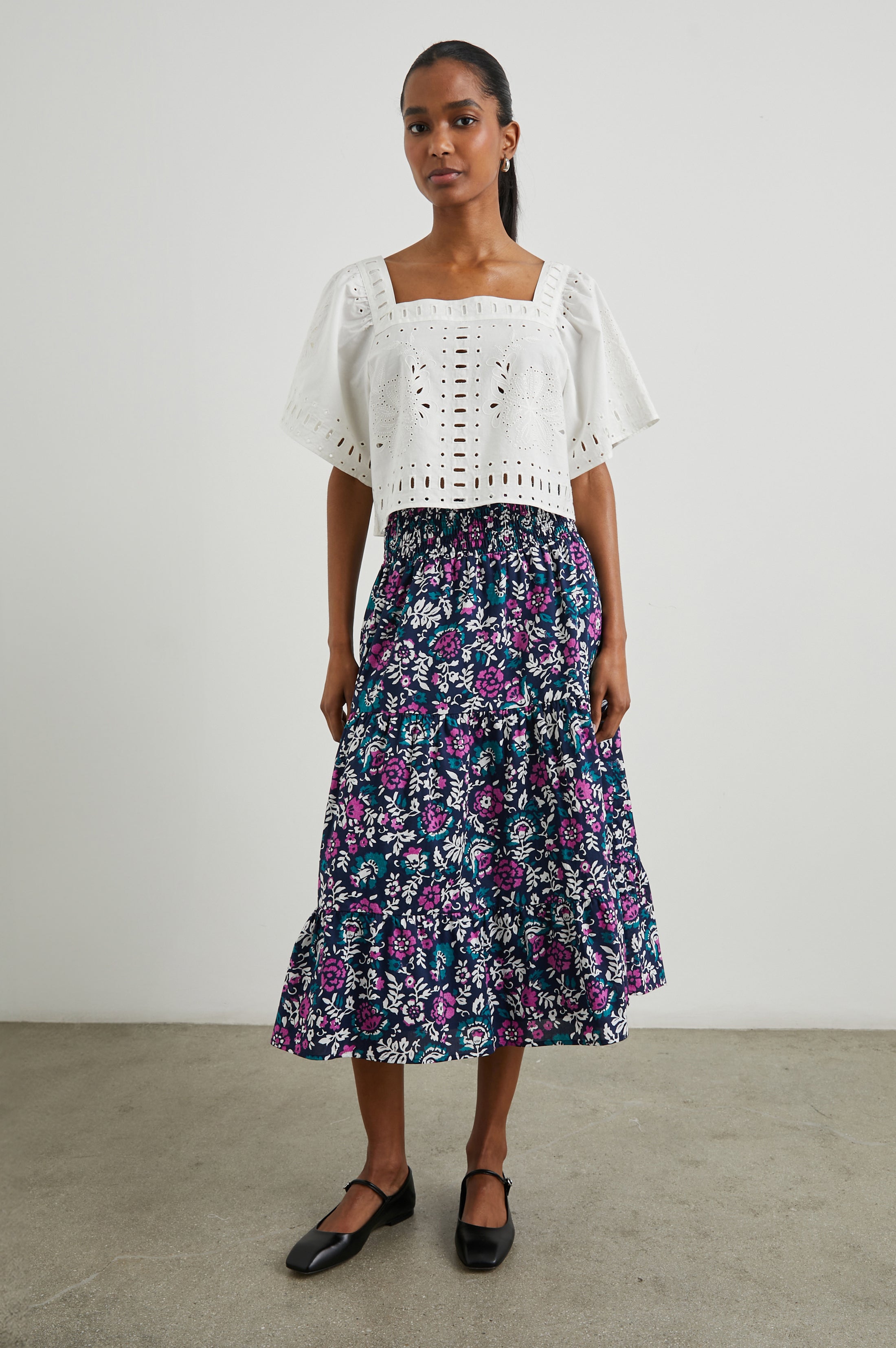 トップス ANDMARY Tina ribbon tops white ANDMARY】Tina ribbon tops