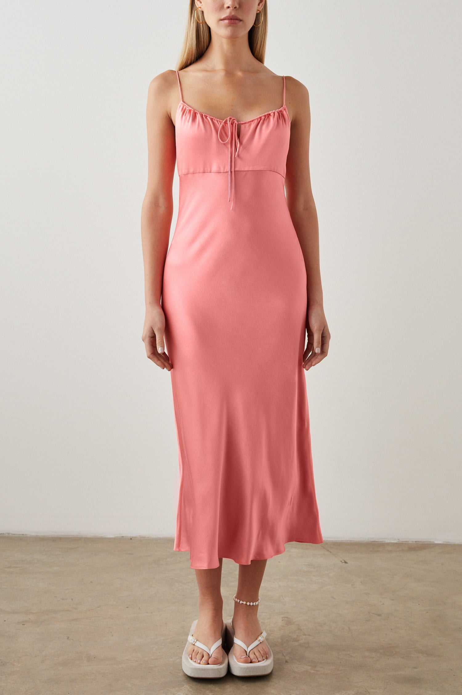 LARAMIE CORAL DRESS - FRONT