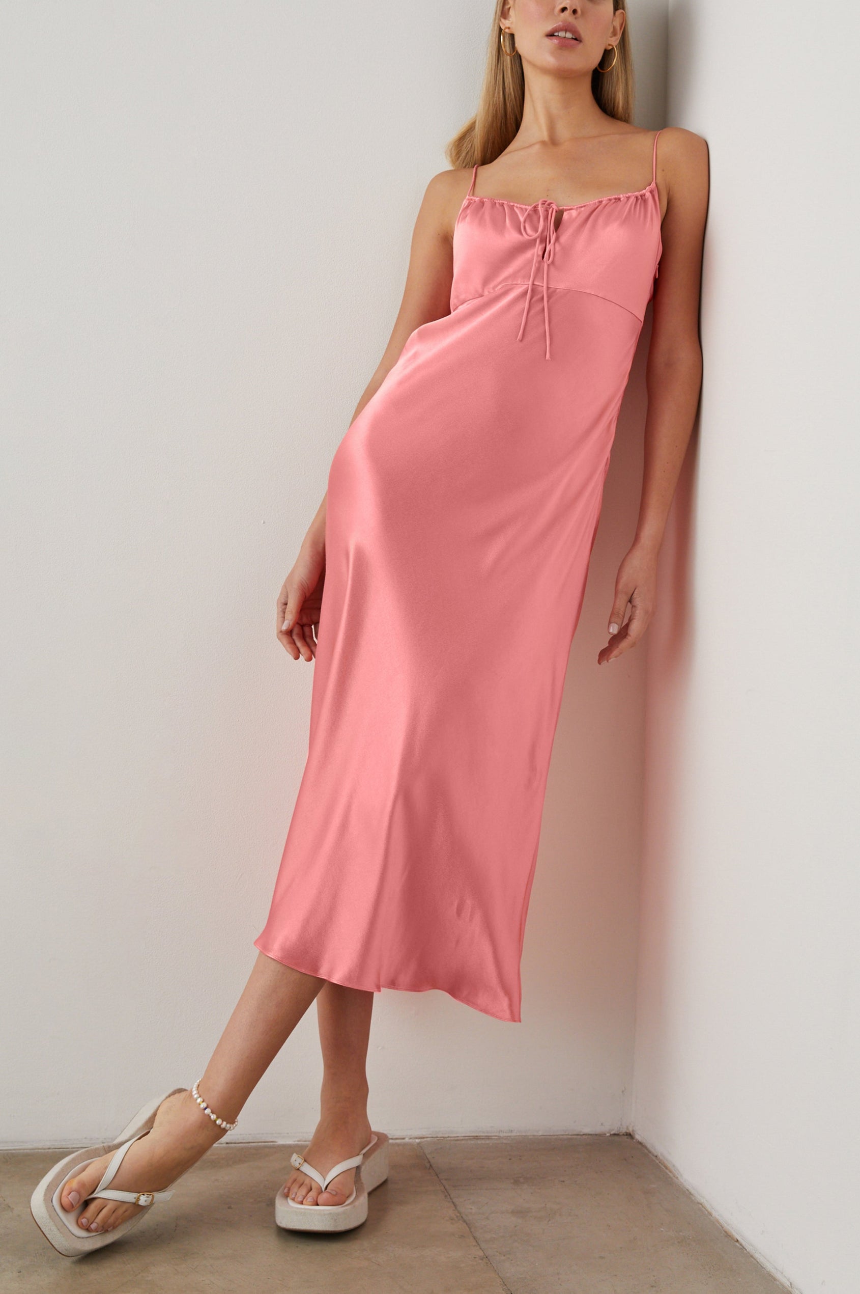LARAMIE CORAL DRESS - FRONT FULL BODY