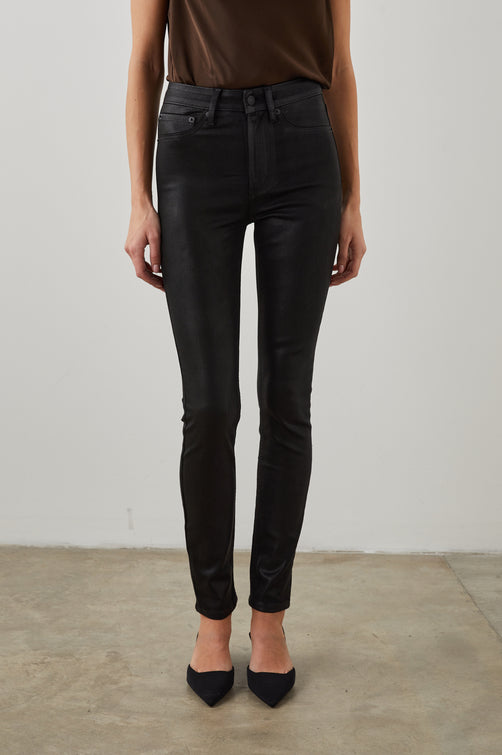 LARCHMONT SKINNY COATED NOIR - FRONT