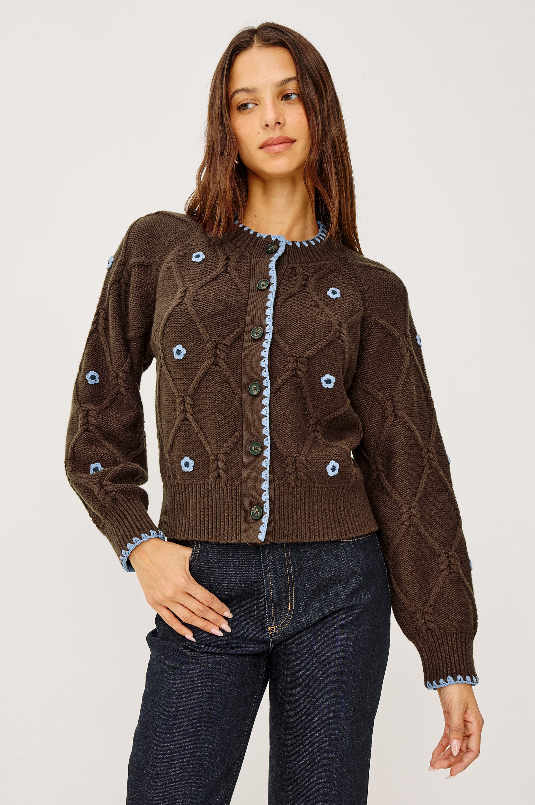 LAURIE CARDIGAN - WALNUT DAISY – Rails