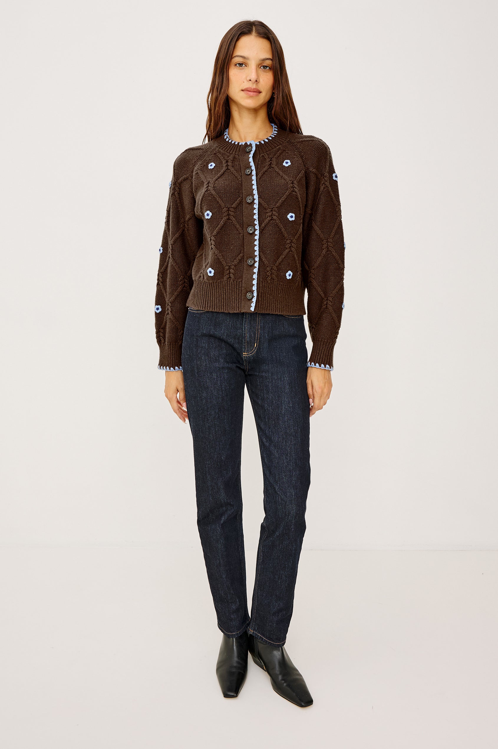 LAURIE CARDIGAN - WALNUT DAISY