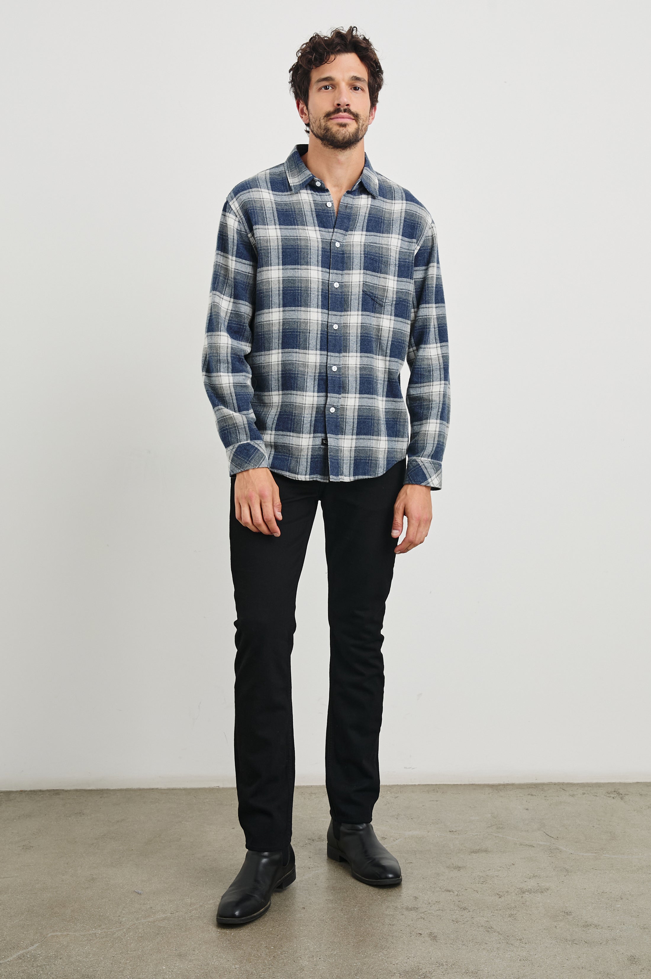 LENNOX SHIRT - CHARCOAL LAPIS – Rails