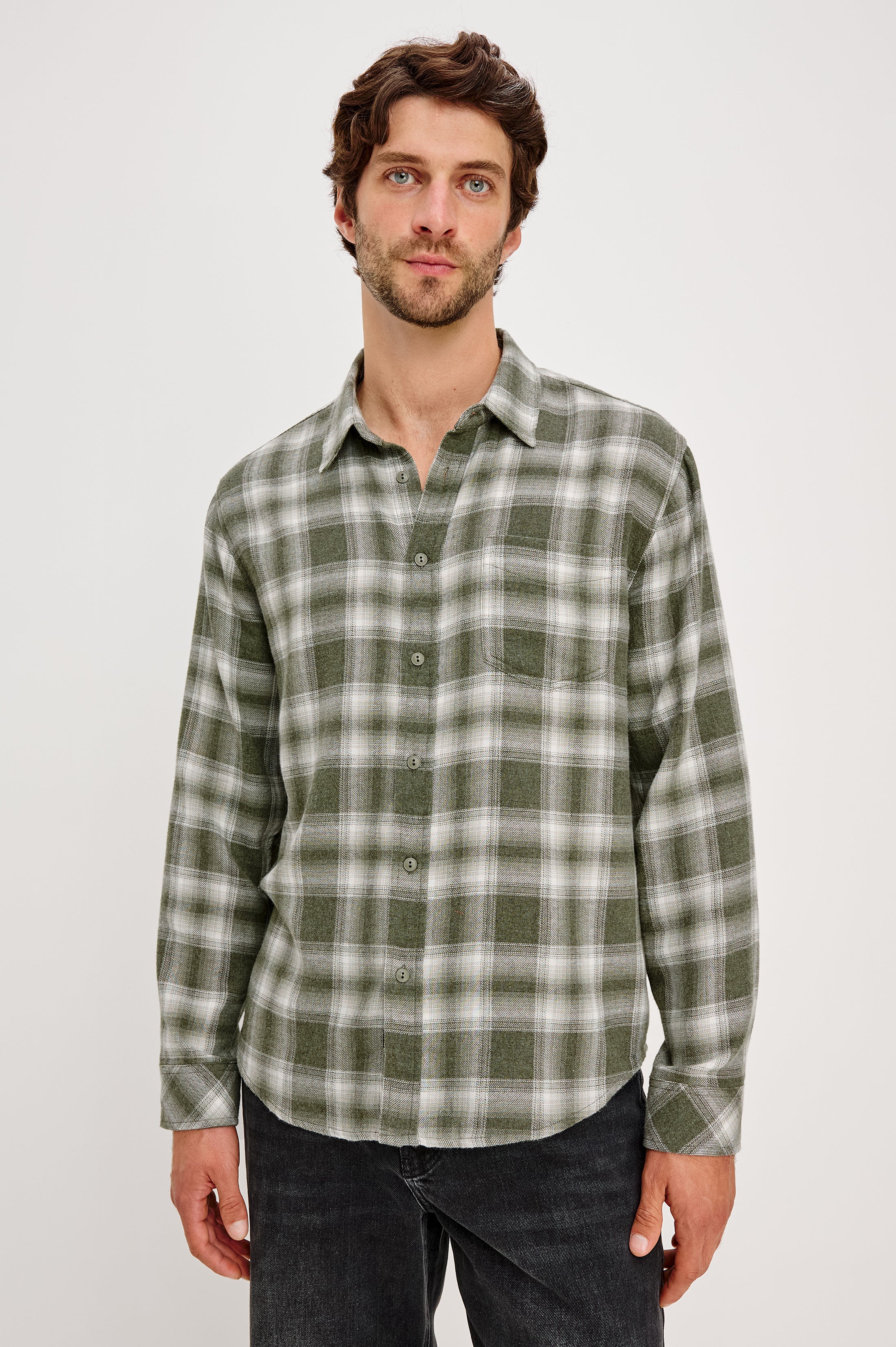 LENNOX SHIRT - CHARCOAL LAPIS – Rails
