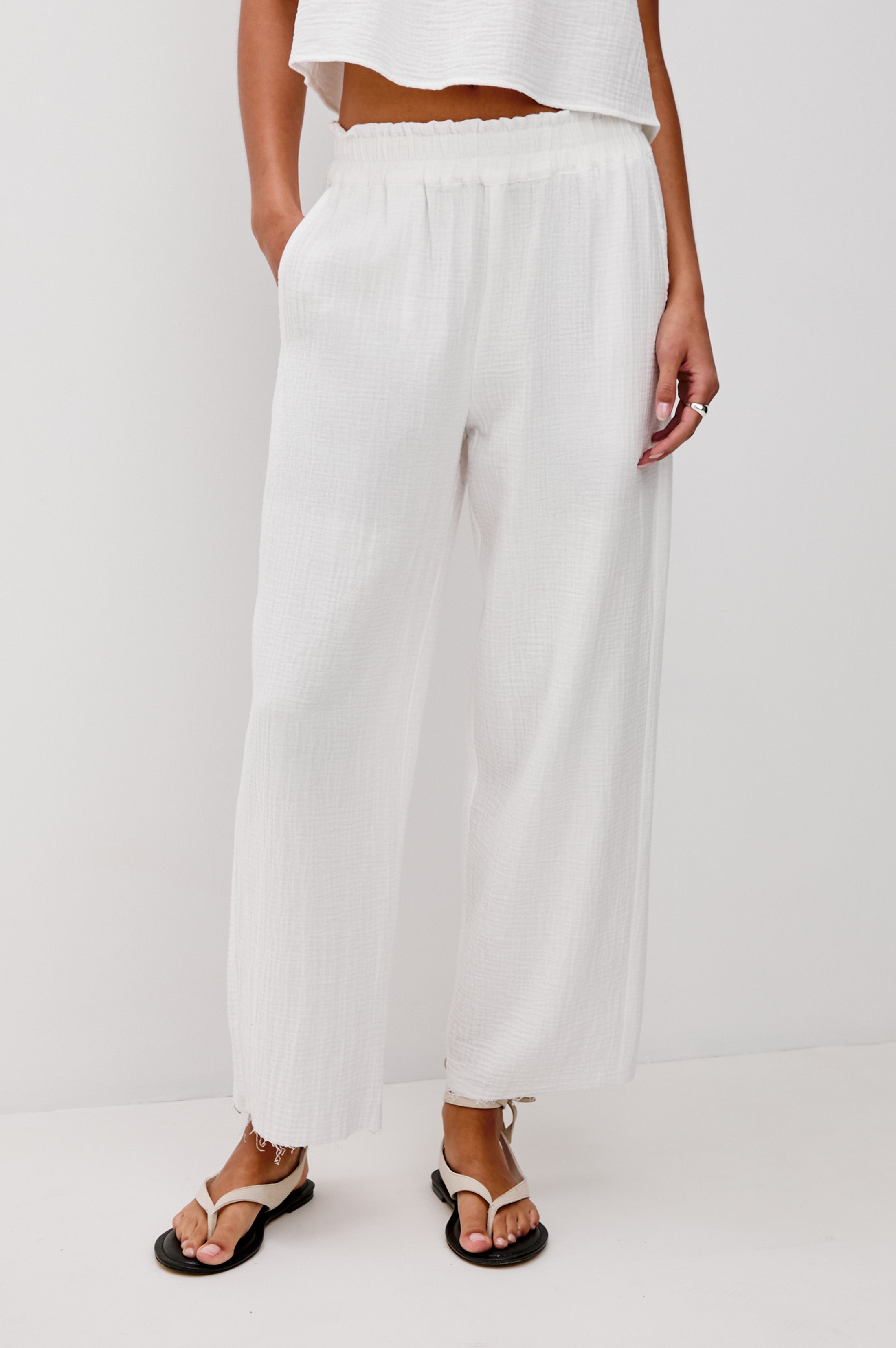 LEON CROP PANT - WHITE – Rails