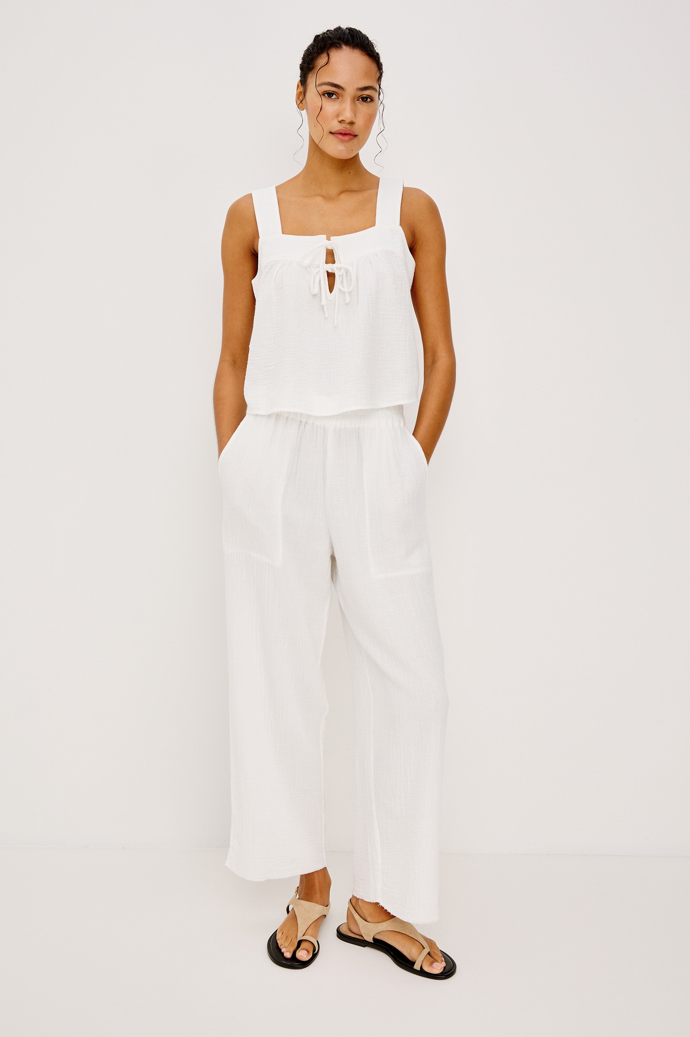 LEON CROP PANT - WHITE – Rails