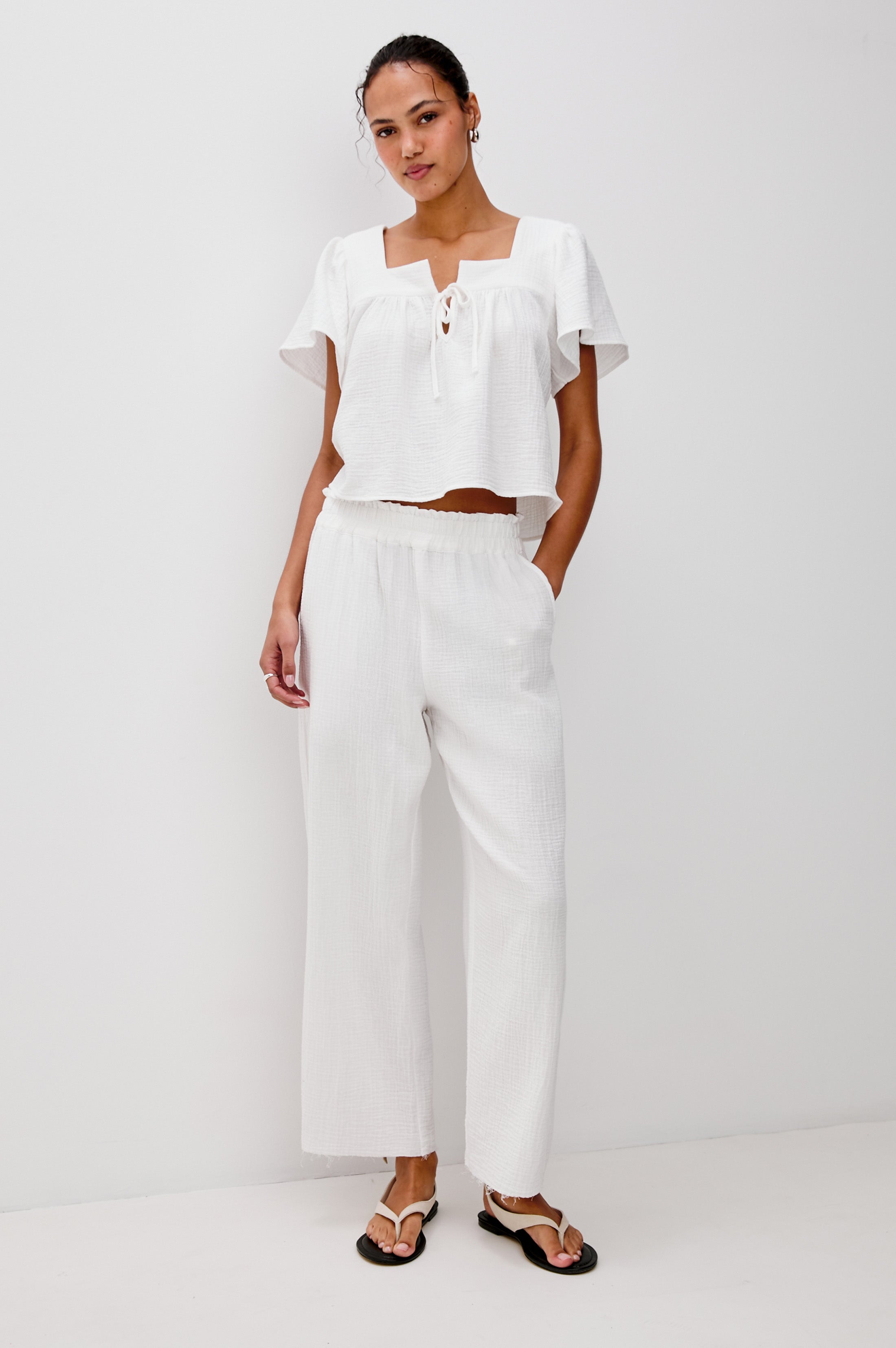 LEON CROP PANT - WHITE – Rails