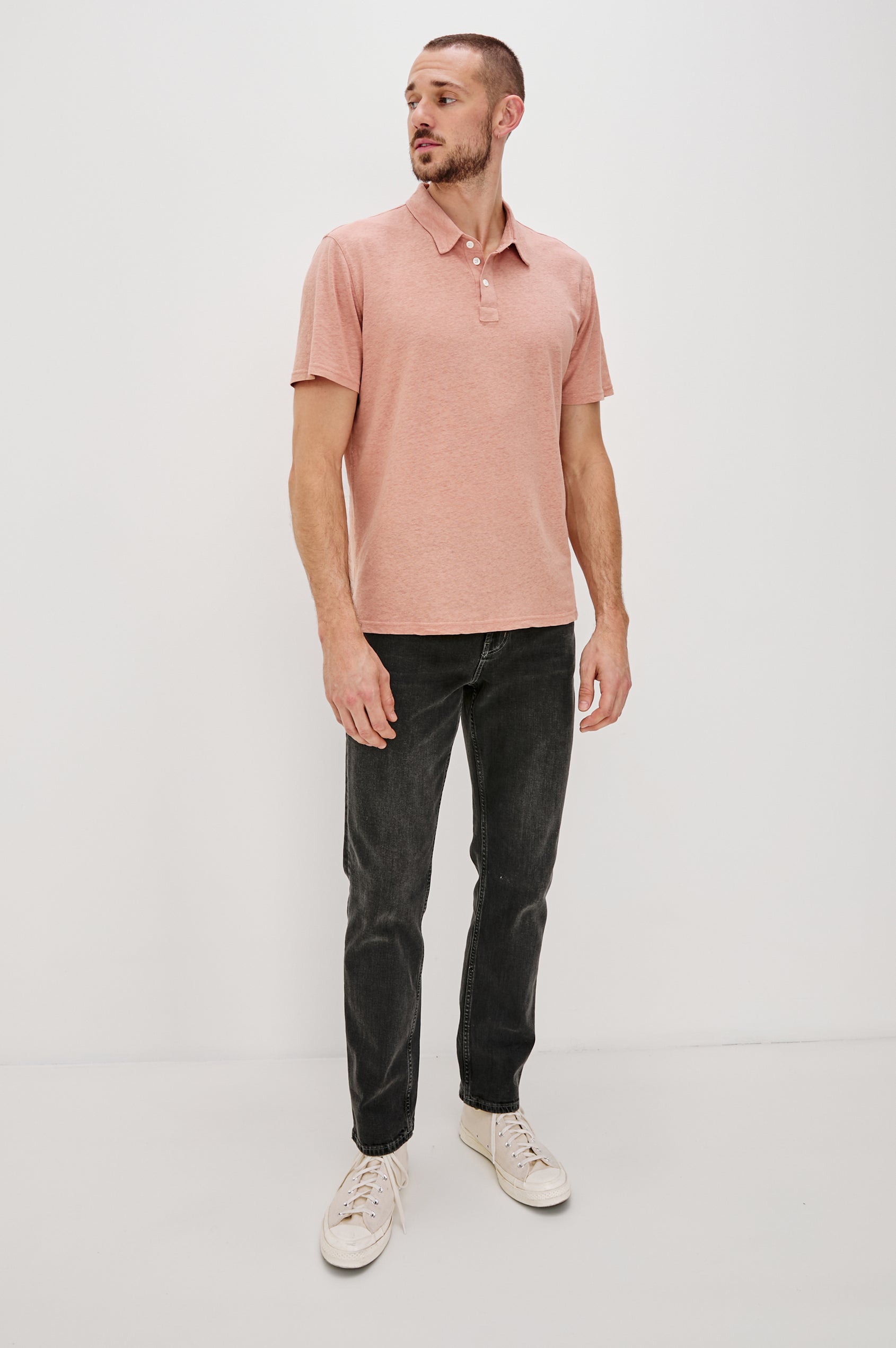 LEVANT POLO SHIRT FLAMINGO - FULL FRONT BODY