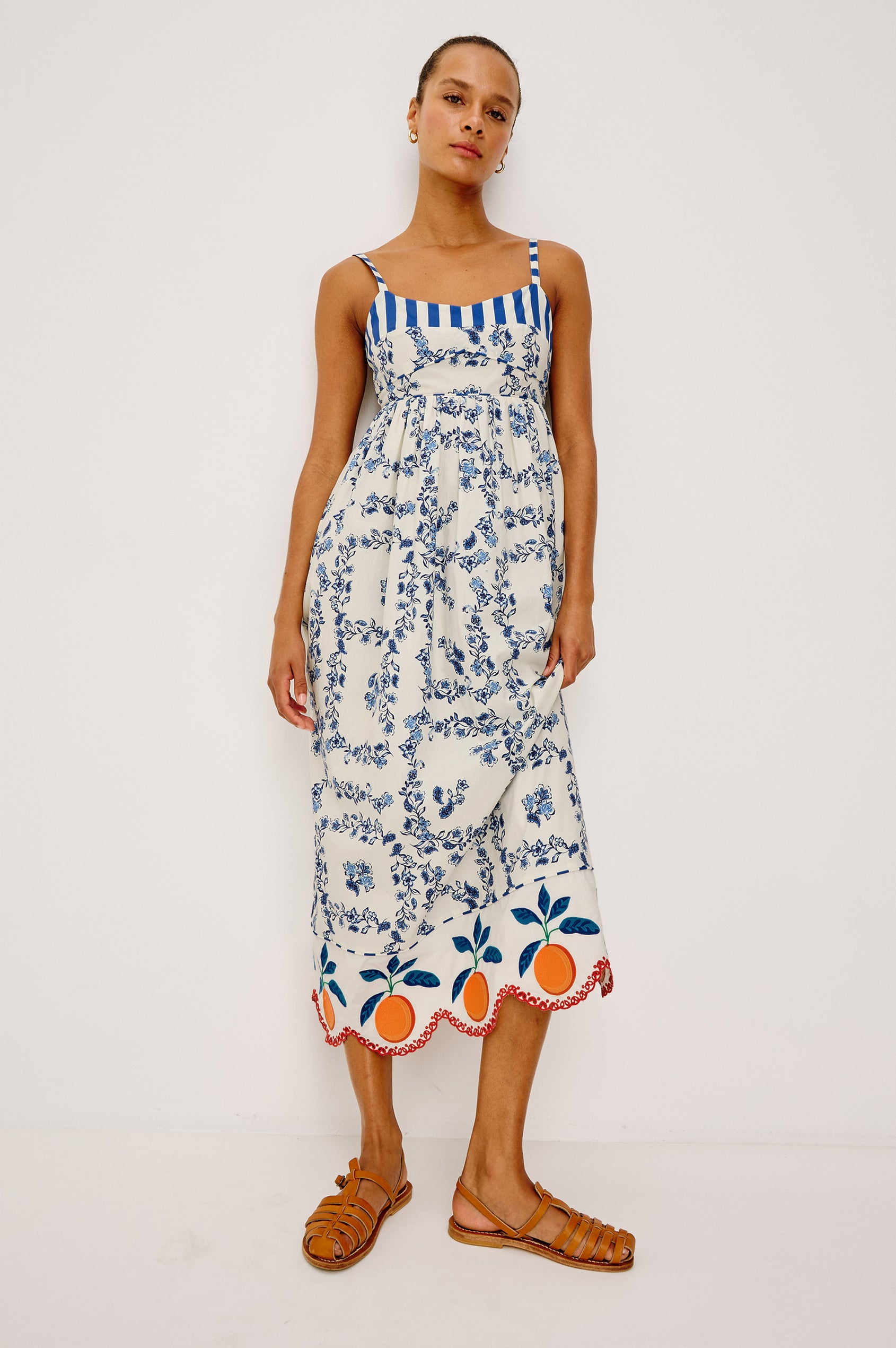 orange and white floral dress Rails | Lexie Dress - Ceramic Floral | Premium Cotton | Size XXS