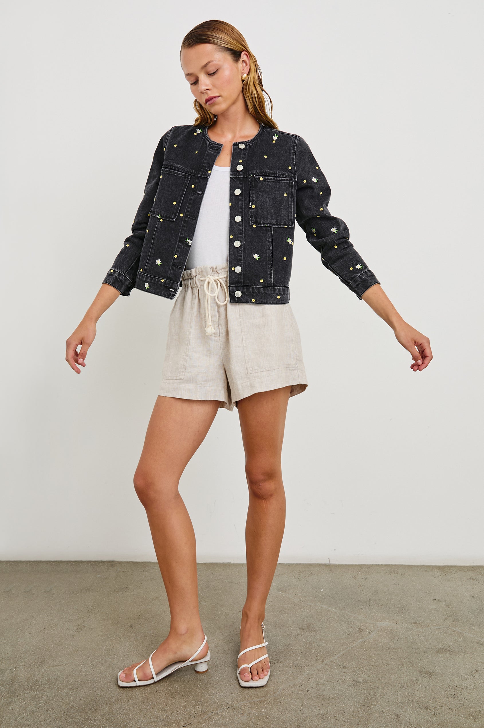Rails | Lido Jacket - Ash Black Floral | Premium Denim | Size XXS