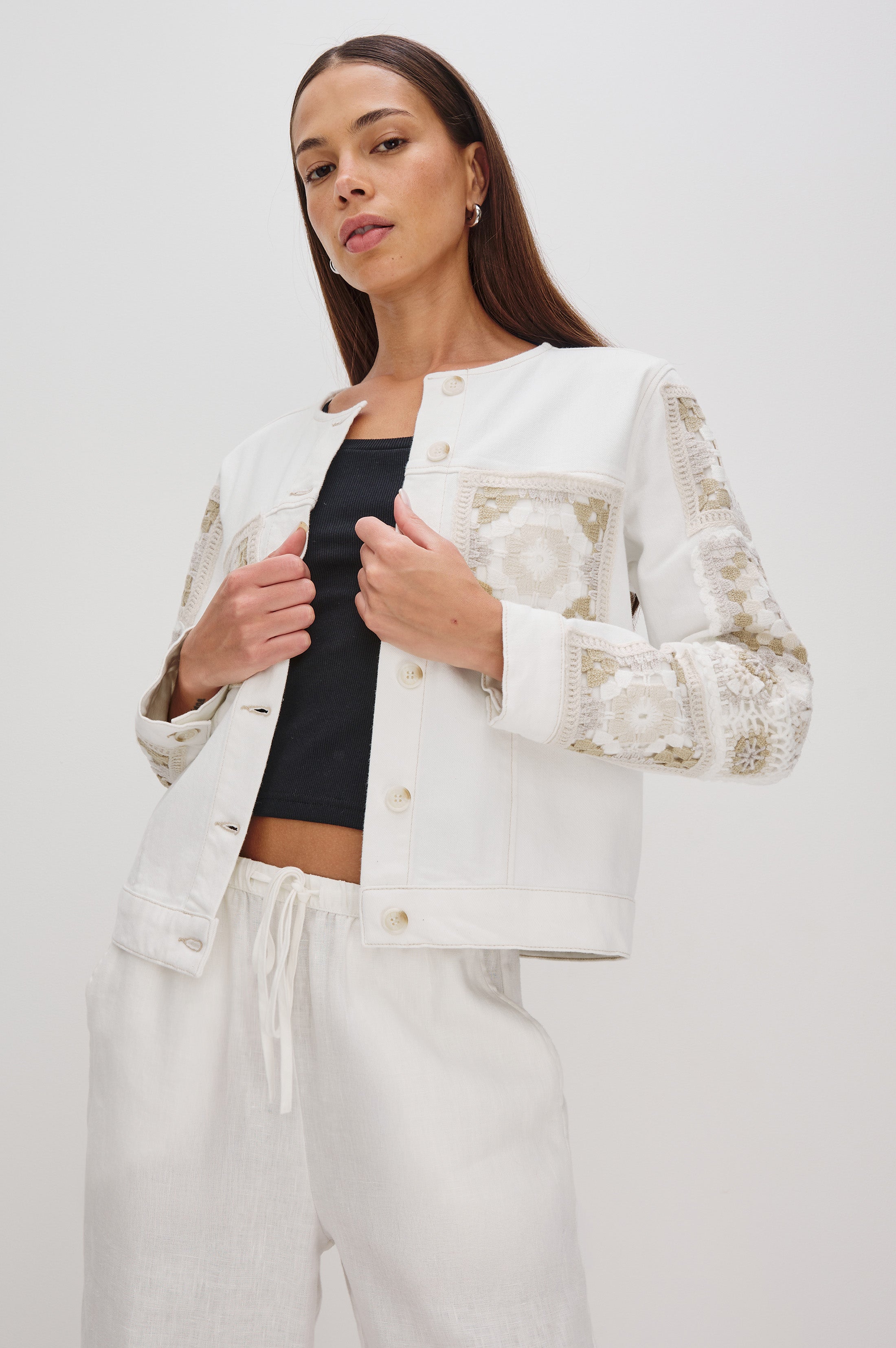 LIDO JACKET - VINTAGE ECRU CROCHET – Rails