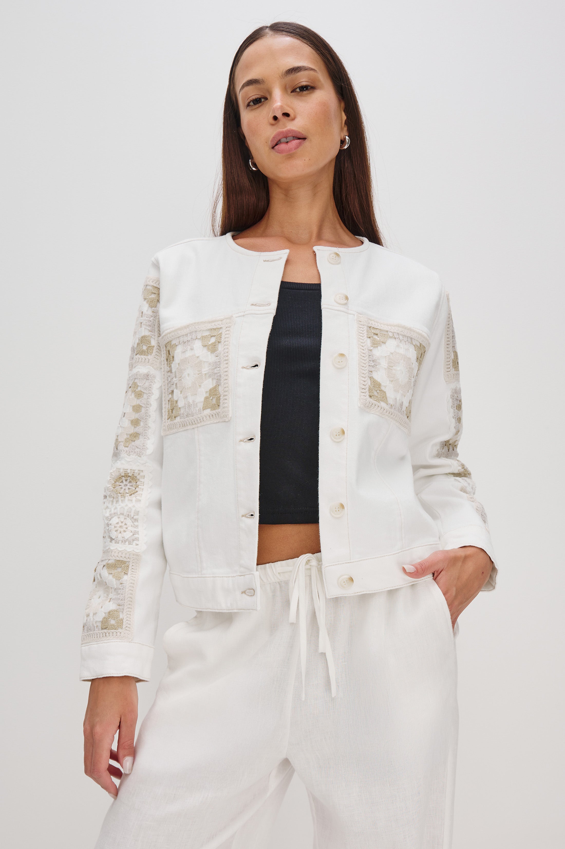 LIDO JACKET - VINTAGE ECRU CROCHET – Rails