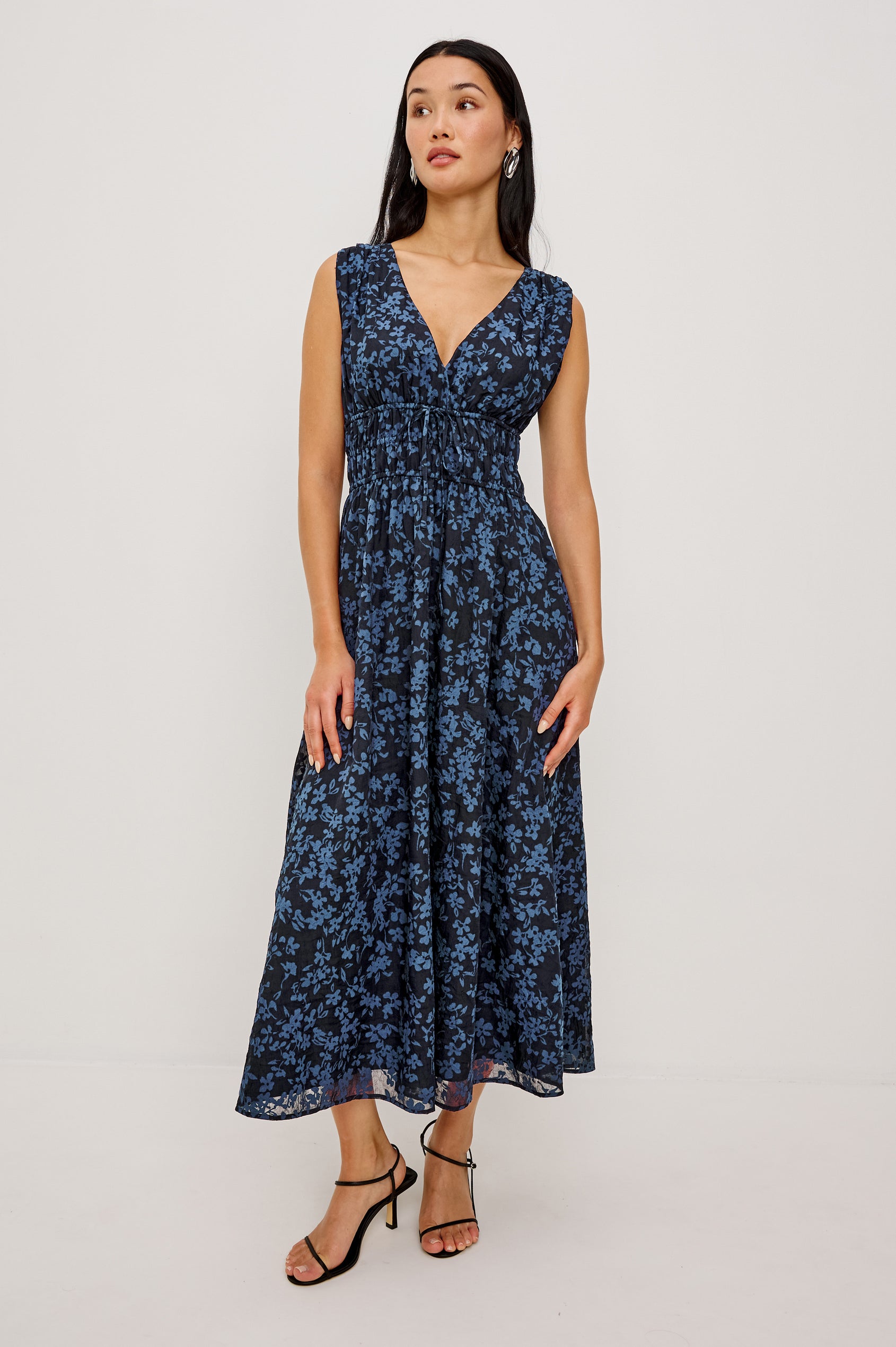 LILITH DRESS - MIDNIGHT SILHOUETTE FLORAL
