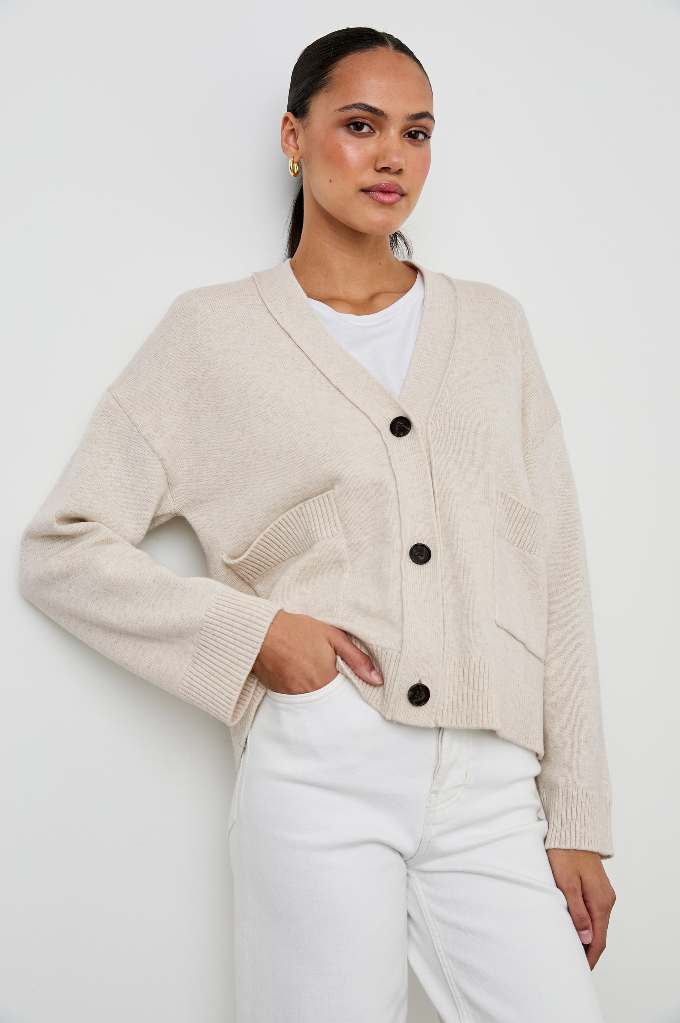 LINDI CARDIGAN - OATMEAL – Rails