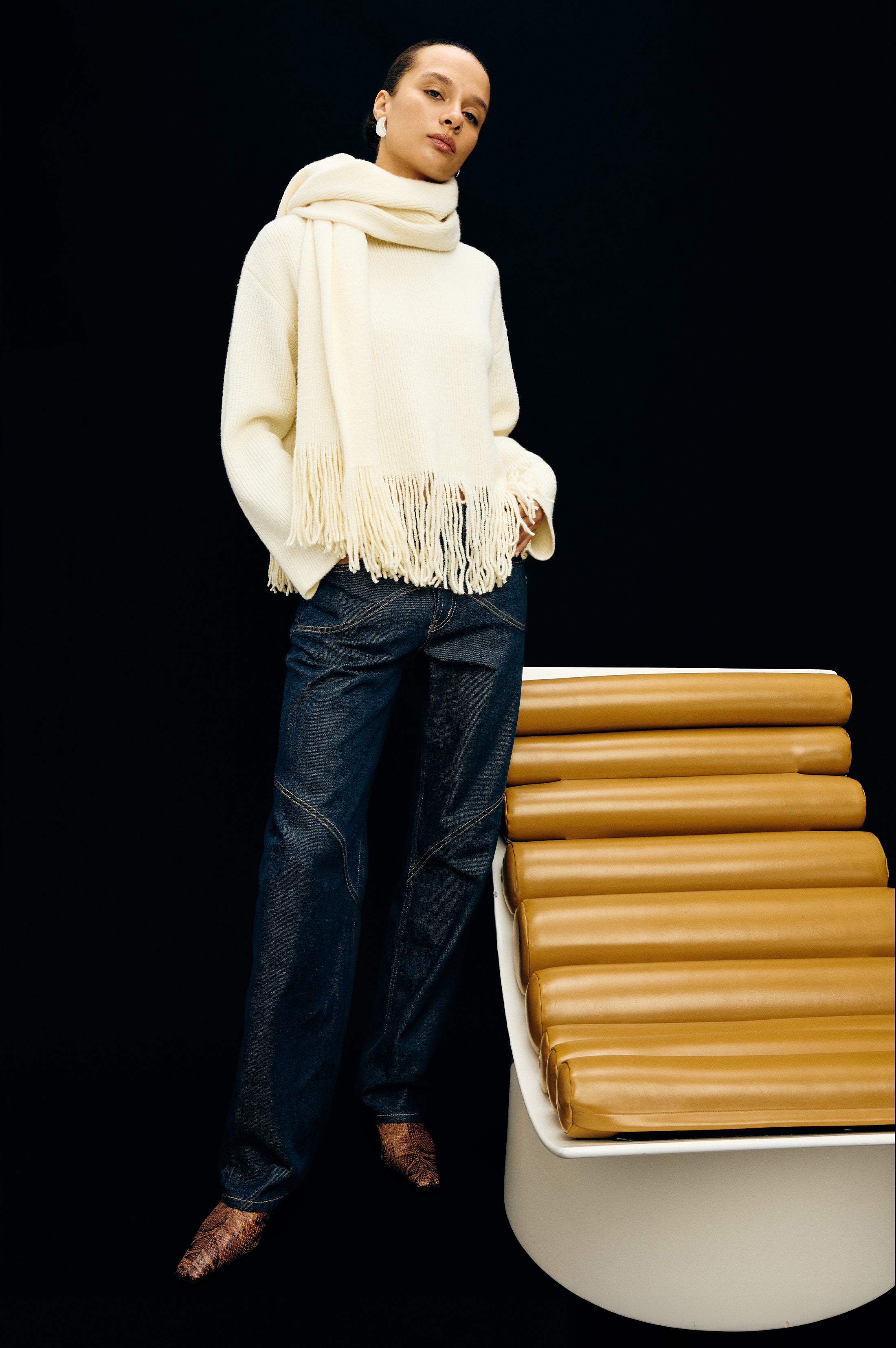 LISE SWEATER - IVORY FRINGE – Rails