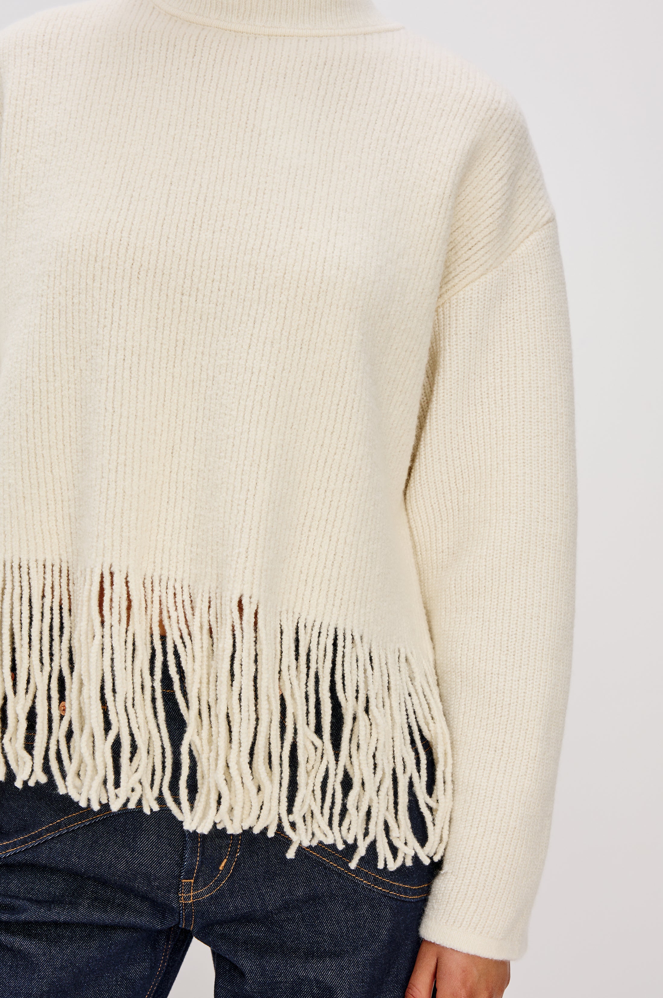 LISE SWEATER - IVORY FRINGE – Rails