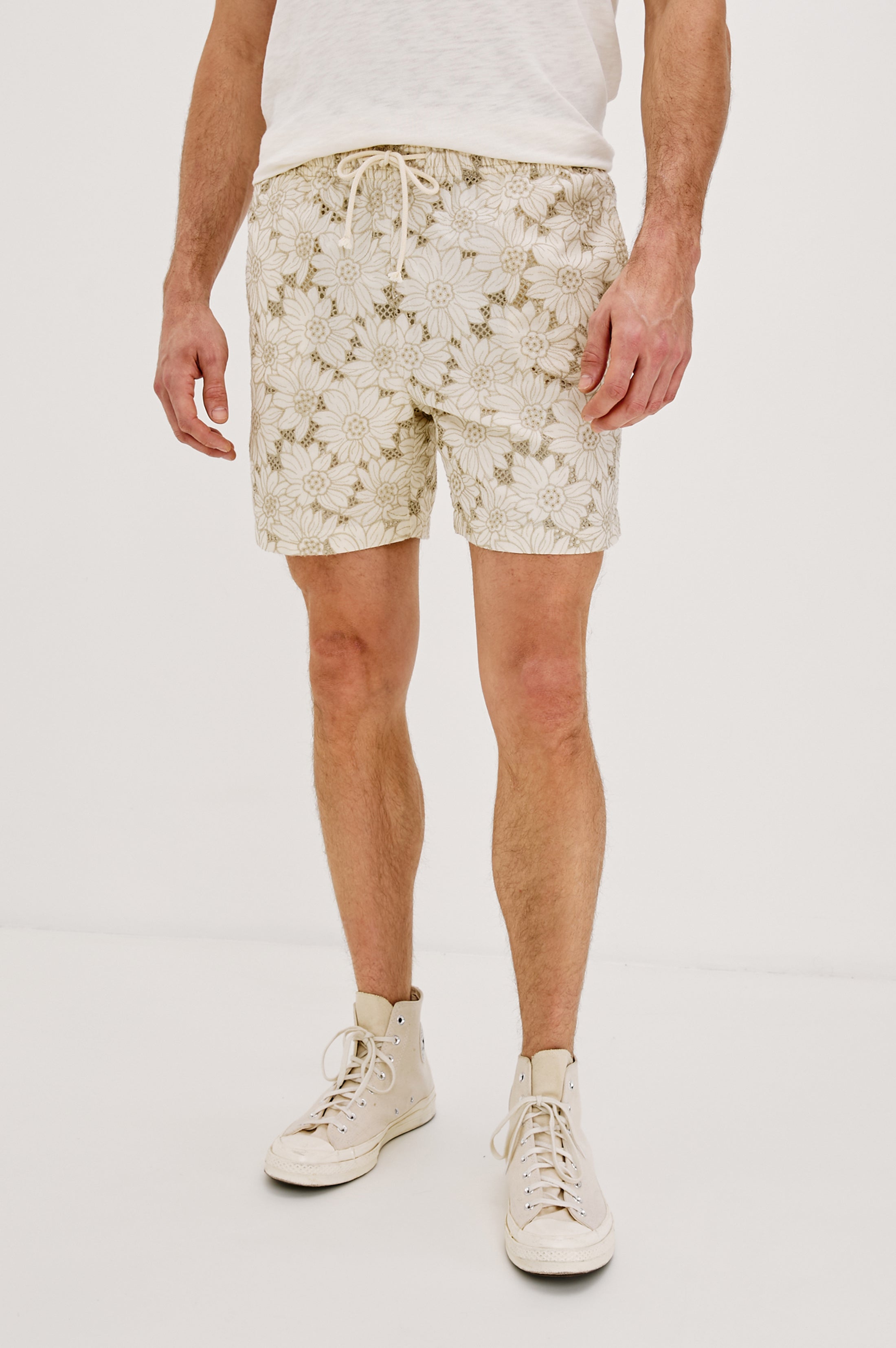 LOGAN SHORT - KHAKI WHITE SUNFLOWER – Rails