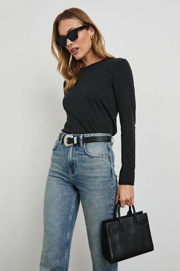The Long Sleeve Crop Tee Heather Grey