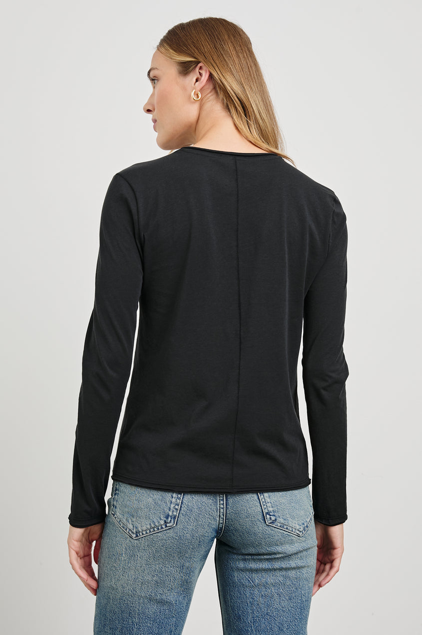 Rusty White Lines Long Sleeve Crew Neck Knit