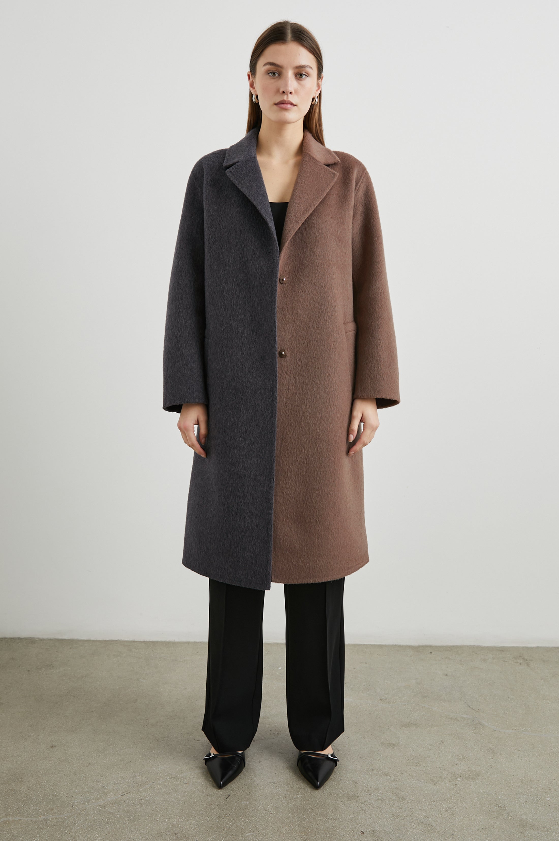 伝説の老舗 90s SULKA Wool Coat 検 ARNYS COMORI LORE COAT - CHARCOAL MINK MIX – Rails